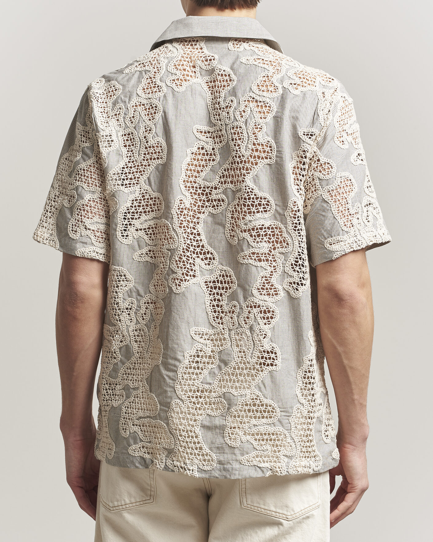 Homme | Chemises | NN07 | Julio Flower Short Sleeve Shirt Deep Truffle