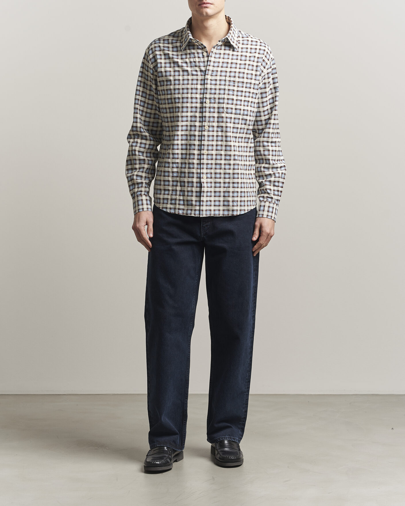 Heren | Overhemden | NN07 | Deon Checked Shirt Blue