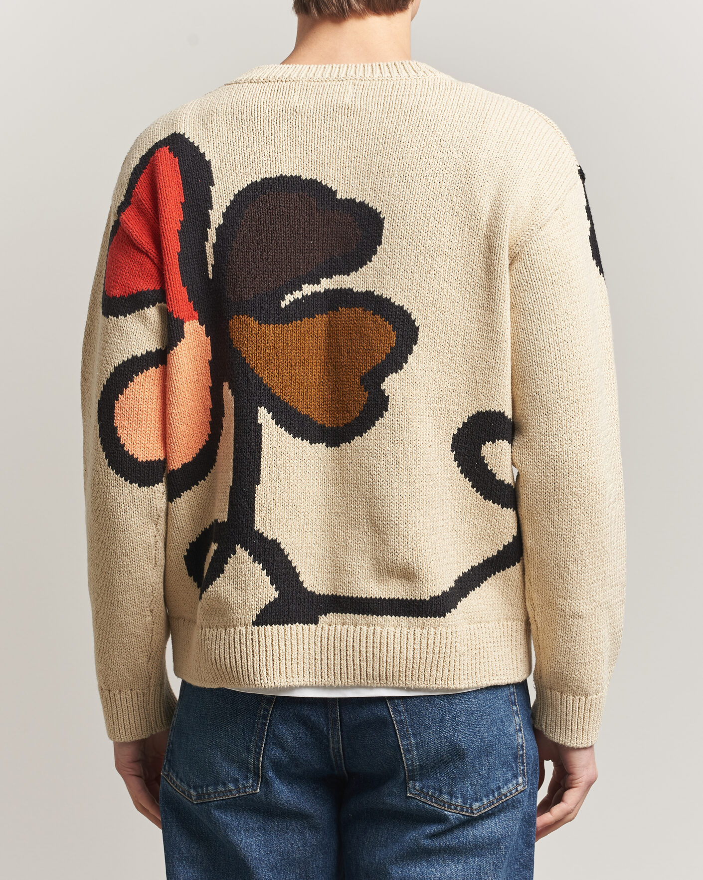 Heren | Truien | NN07 | Todd Printed Flower Sweater Ecru Multi