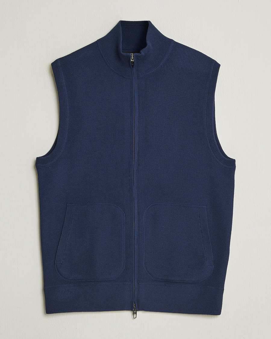 Heren | Gilets | RLX Ralph Lauren | Cotton Coolmax Mockneck Vest Refined Navy