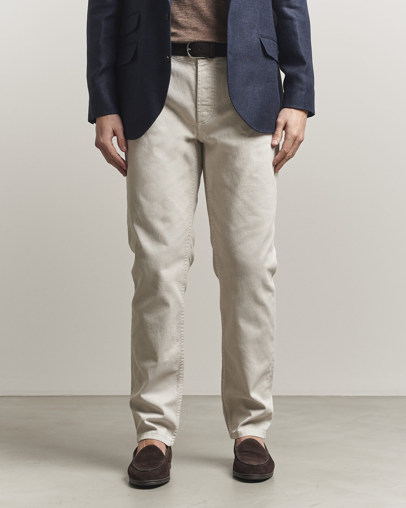 Heren | Broeken | Brunello Cucinelli | Traditional Fit Bull Denim Pants Light Beige