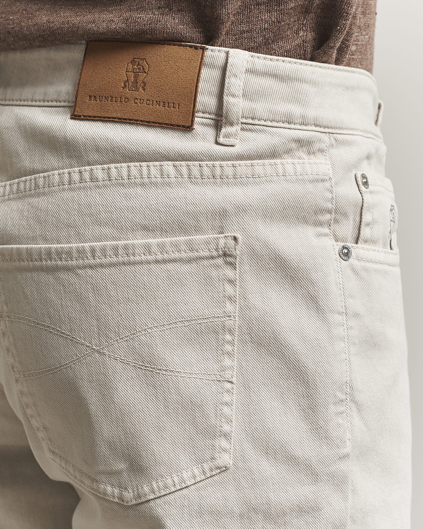 Heren | Broeken | Brunello Cucinelli | Traditional Fit Bull Denim Pants Light Beige
