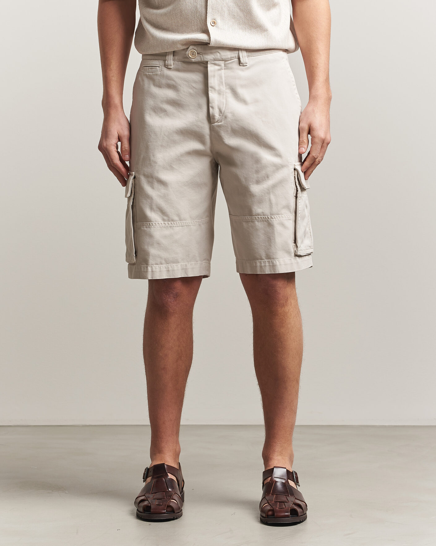 Homme | Shorts | Brunello Cucinelli | Cotton Cargo Shorts Light Beige