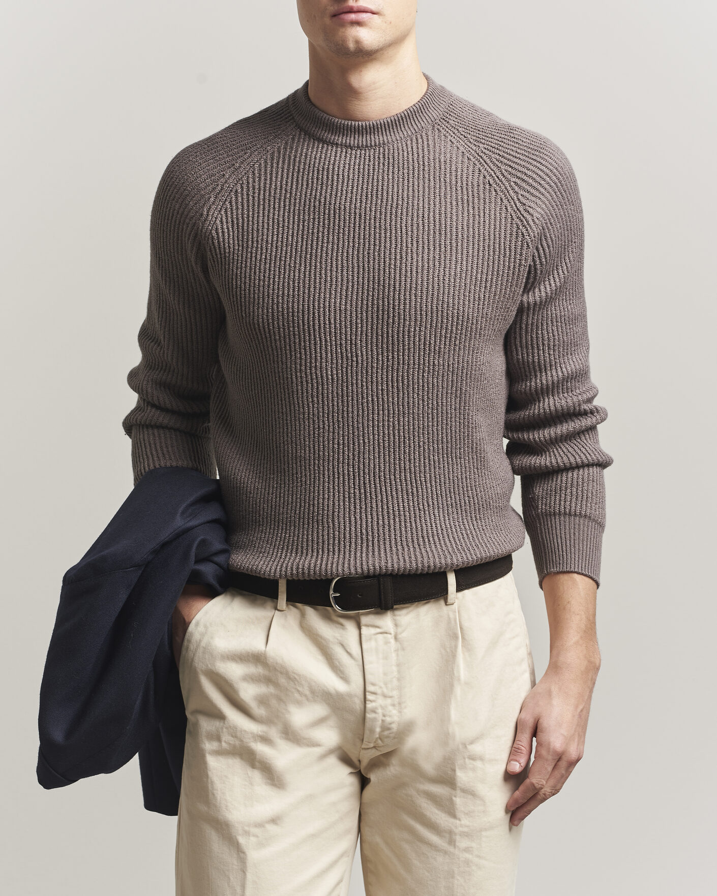 Homme | Pulls Et Tricots | Brunello Cucinelli | Heavy Cotton Rib Sweater Light Brown