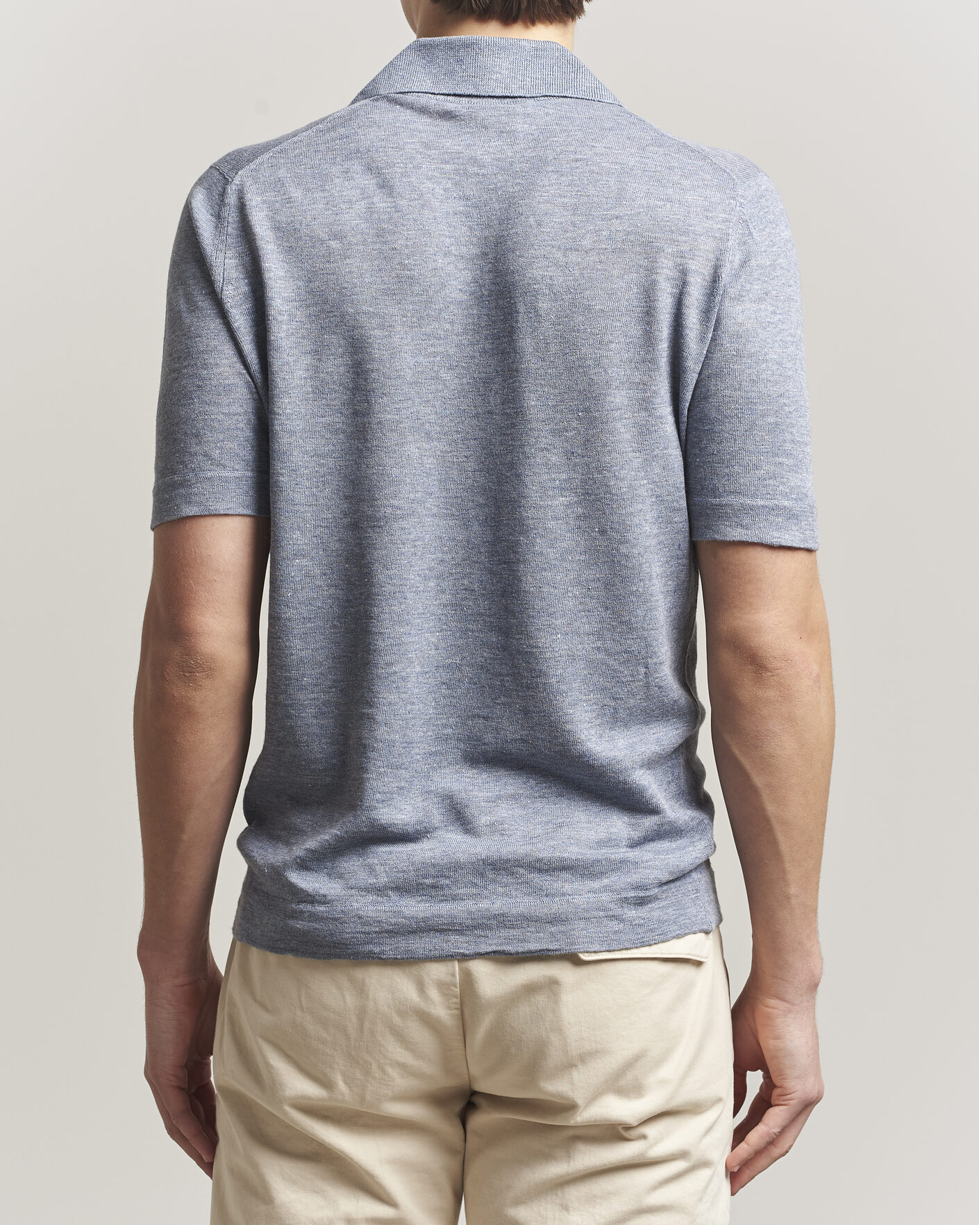 Heren | Polo's | Brunello Cucinelli | Linen Knitted Polo Light Blue