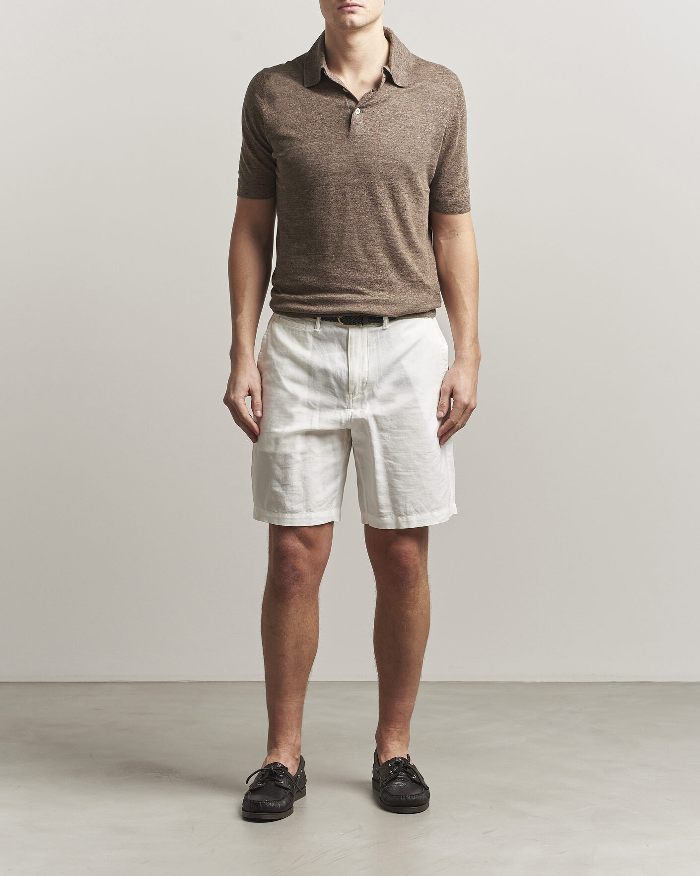 Heren | Polo's | Brunello Cucinelli | Linen Knitted Polo Brown