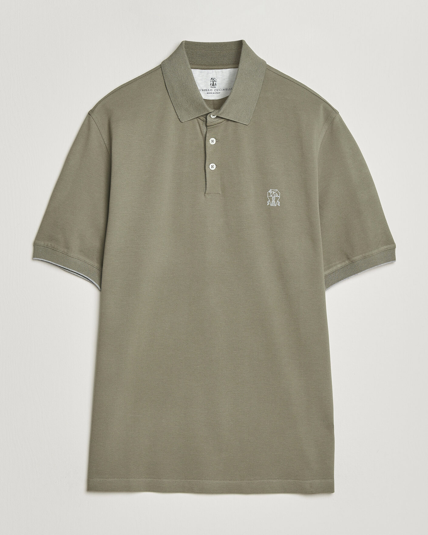 Heren | Polo's | Brunello Cucinelli | Short Sleeve Logo Polo Olive