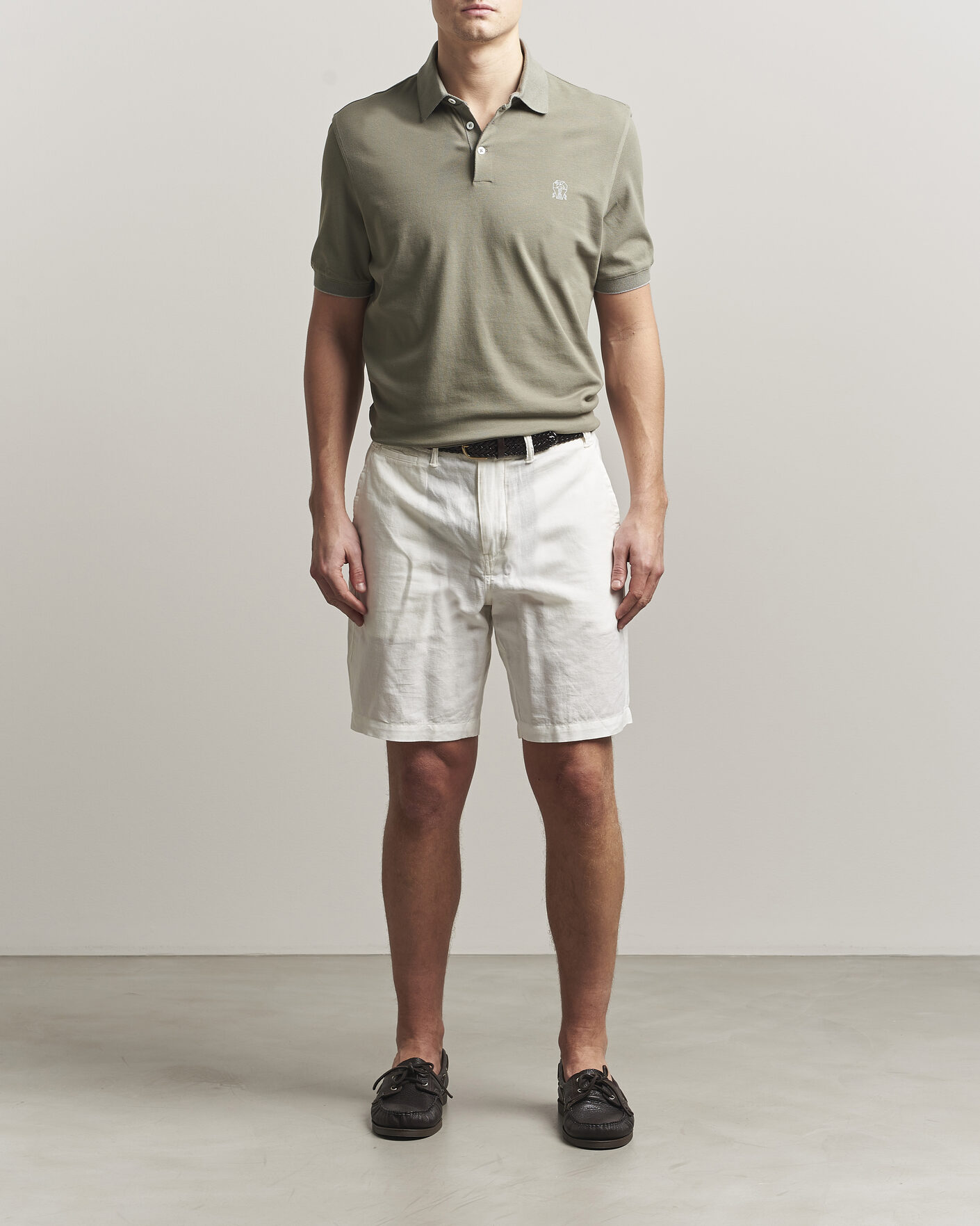 Heren | Polo's | Brunello Cucinelli | Short Sleeve Logo Polo Olive