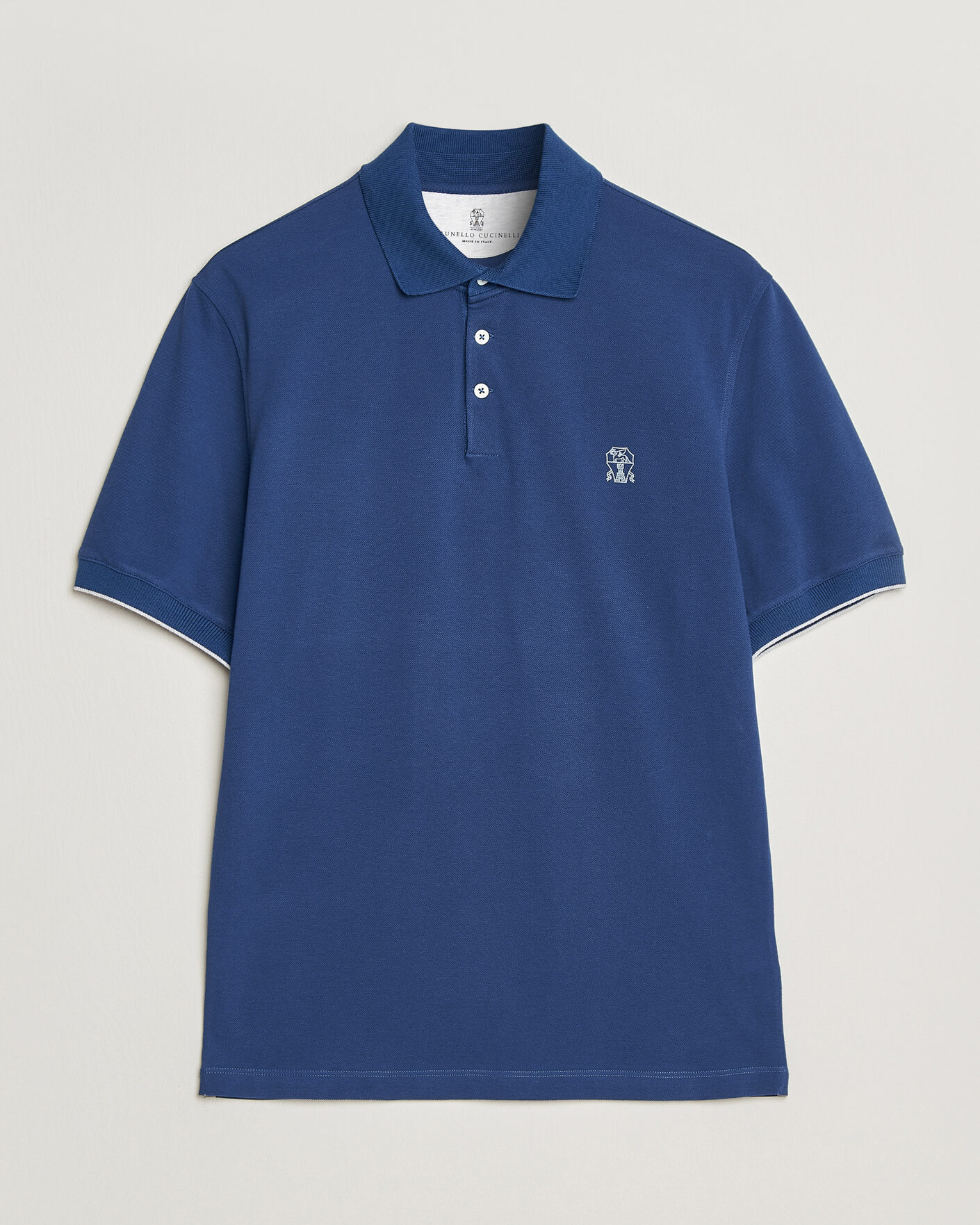 Homme | Polos | Brunello Cucinelli | Short Sleeve Logo Polo Blue