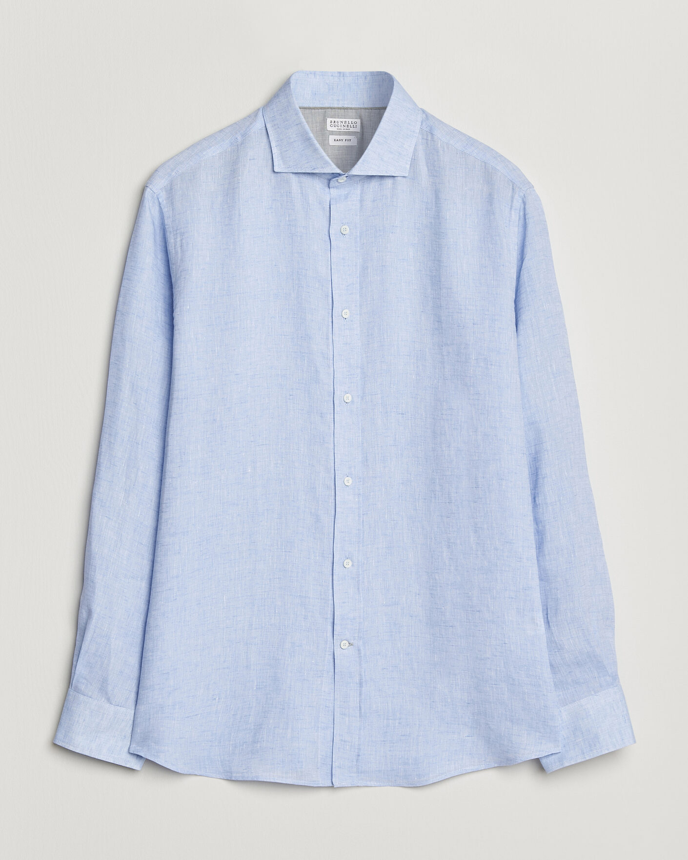 Heren | Overhemden | Brunello Cucinelli | Easy Fit Linen Shirt Light Blue