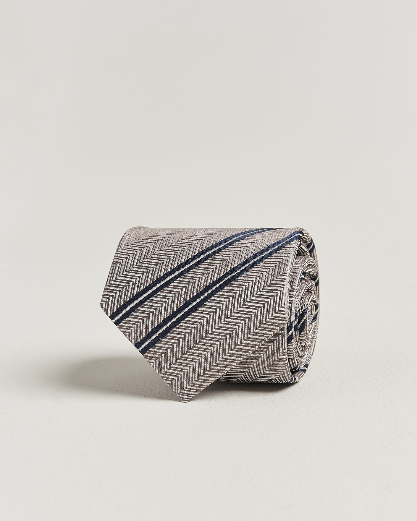 Heren | Stropdassen | Brunello Cucinelli | Regimental Stripe Silk Tie Brown