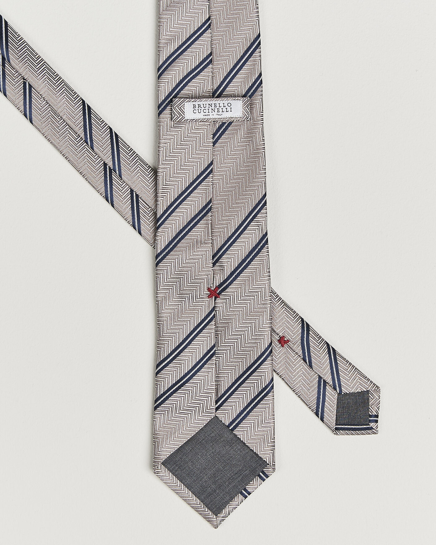 Heren | Stropdassen | Brunello Cucinelli | Regimental Stripe Silk Tie Brown