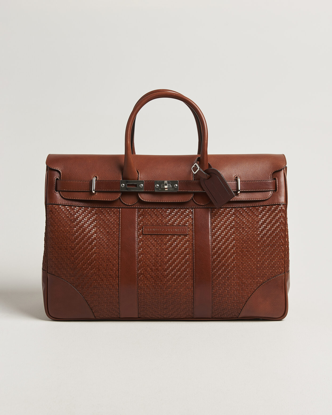 Heren | Tassen | Brunello Cucinelli | Woven Leather Duffle Bag Burnished Calf