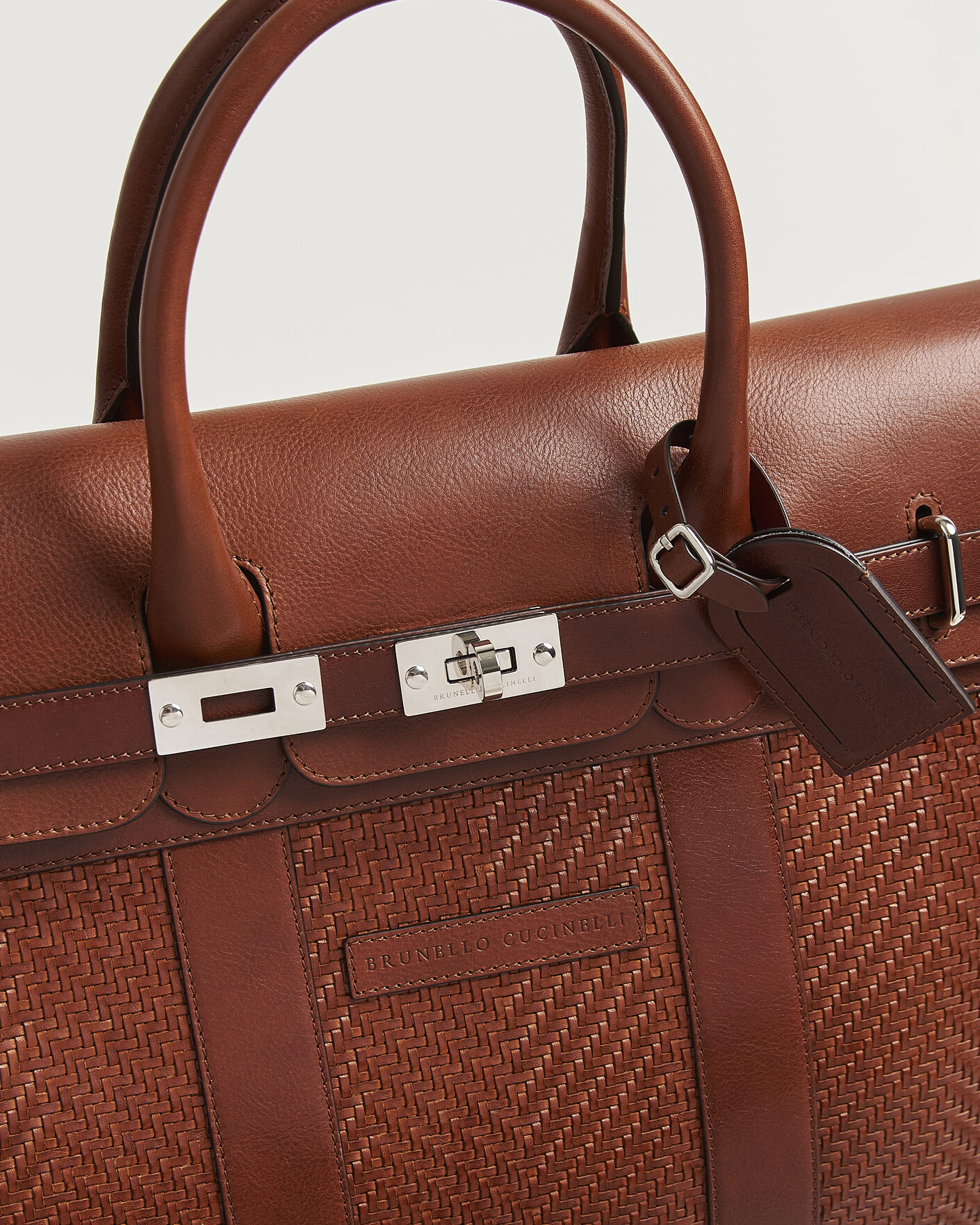Heren | Tassen | Brunello Cucinelli | Woven Leather Duffle Bag Burnished Calf