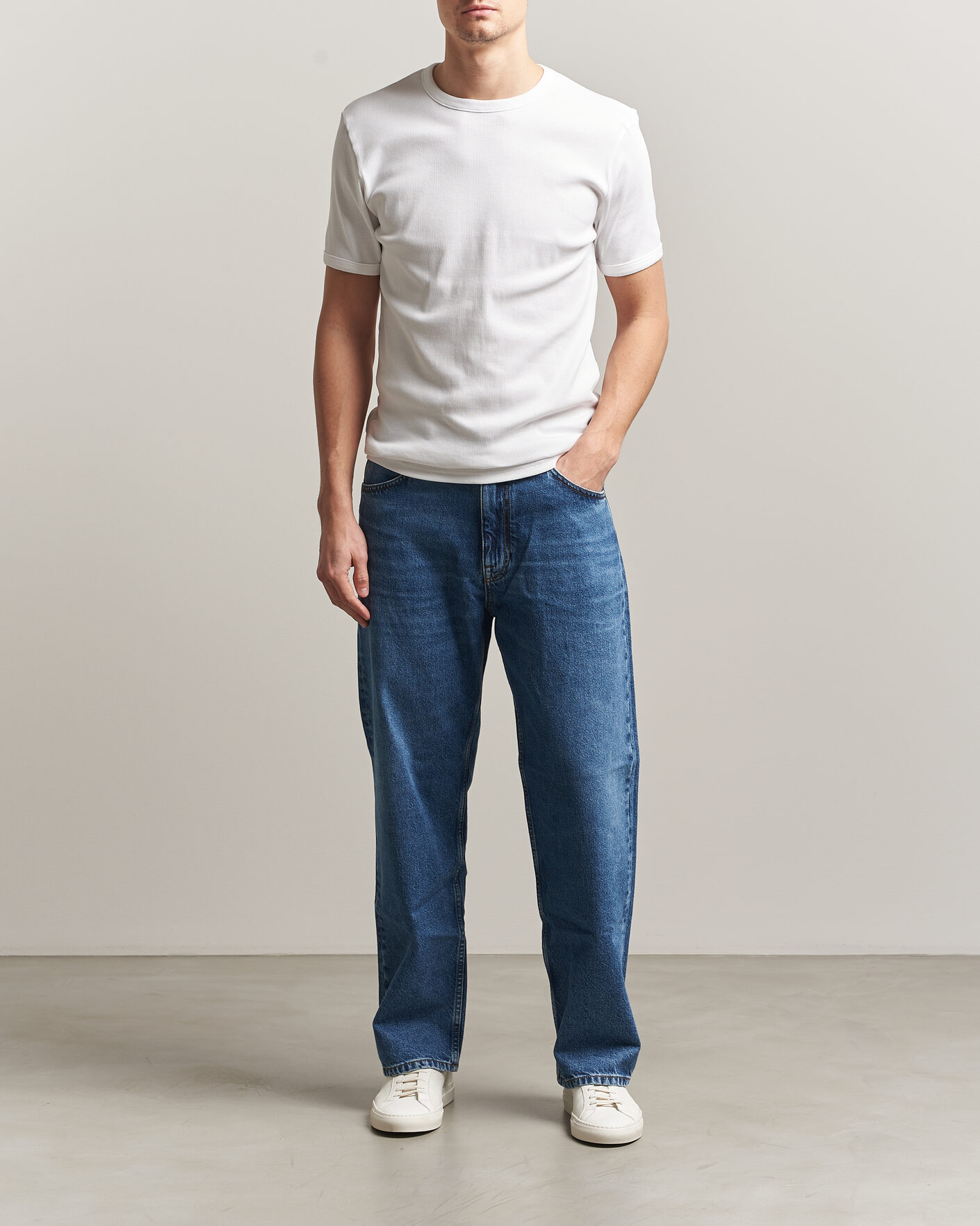 Heren | T-shirts | Bread & Boxers | Ribbed Crew Neck T-Shirt White