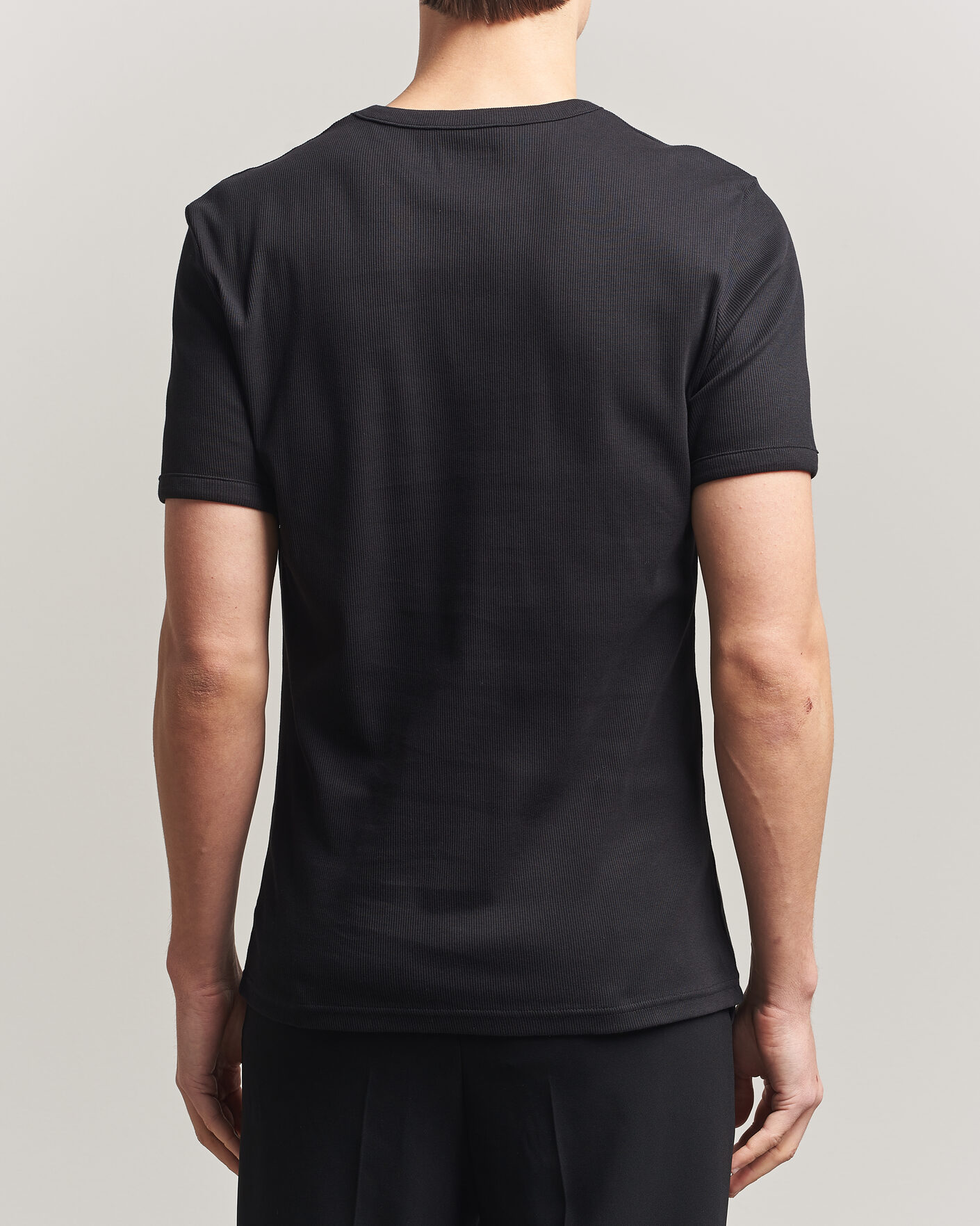 Homme | T-shirts | Bread & Boxers | Ribbed Crew Neck T-Shirt Black