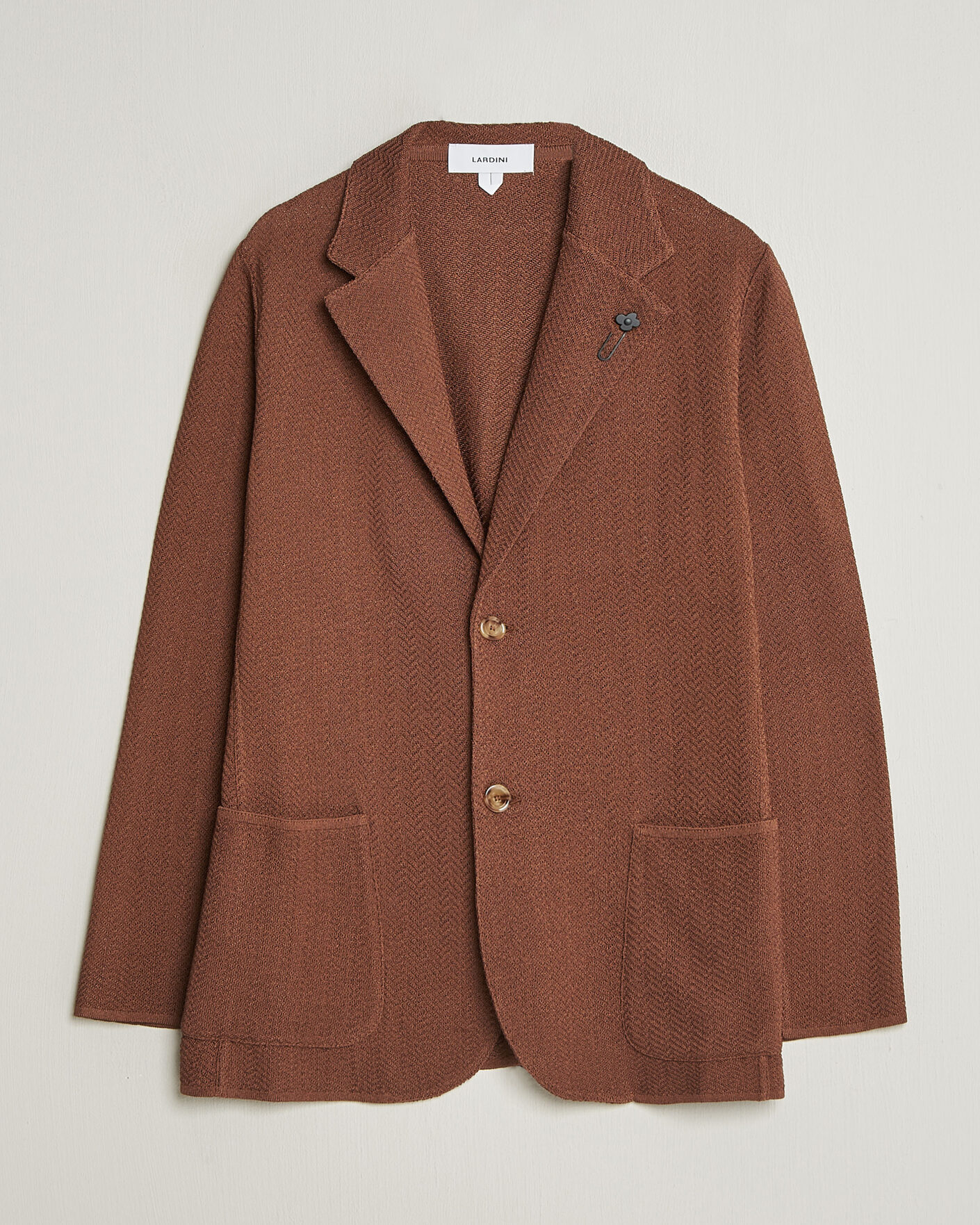 Homme | Blazers | Lardini | Structured Cotton/Viscose Knit Jacket Brown