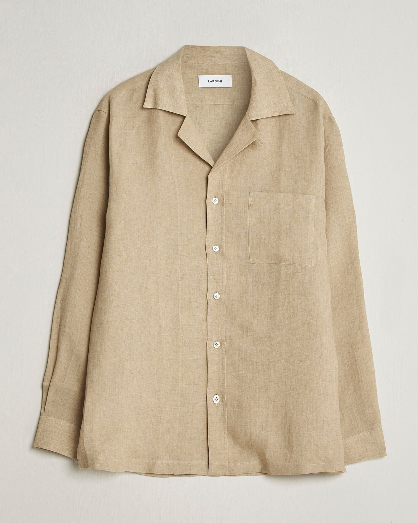 Heren | Overhemden | Lardini | Paul Linen Resort Shirt Beige