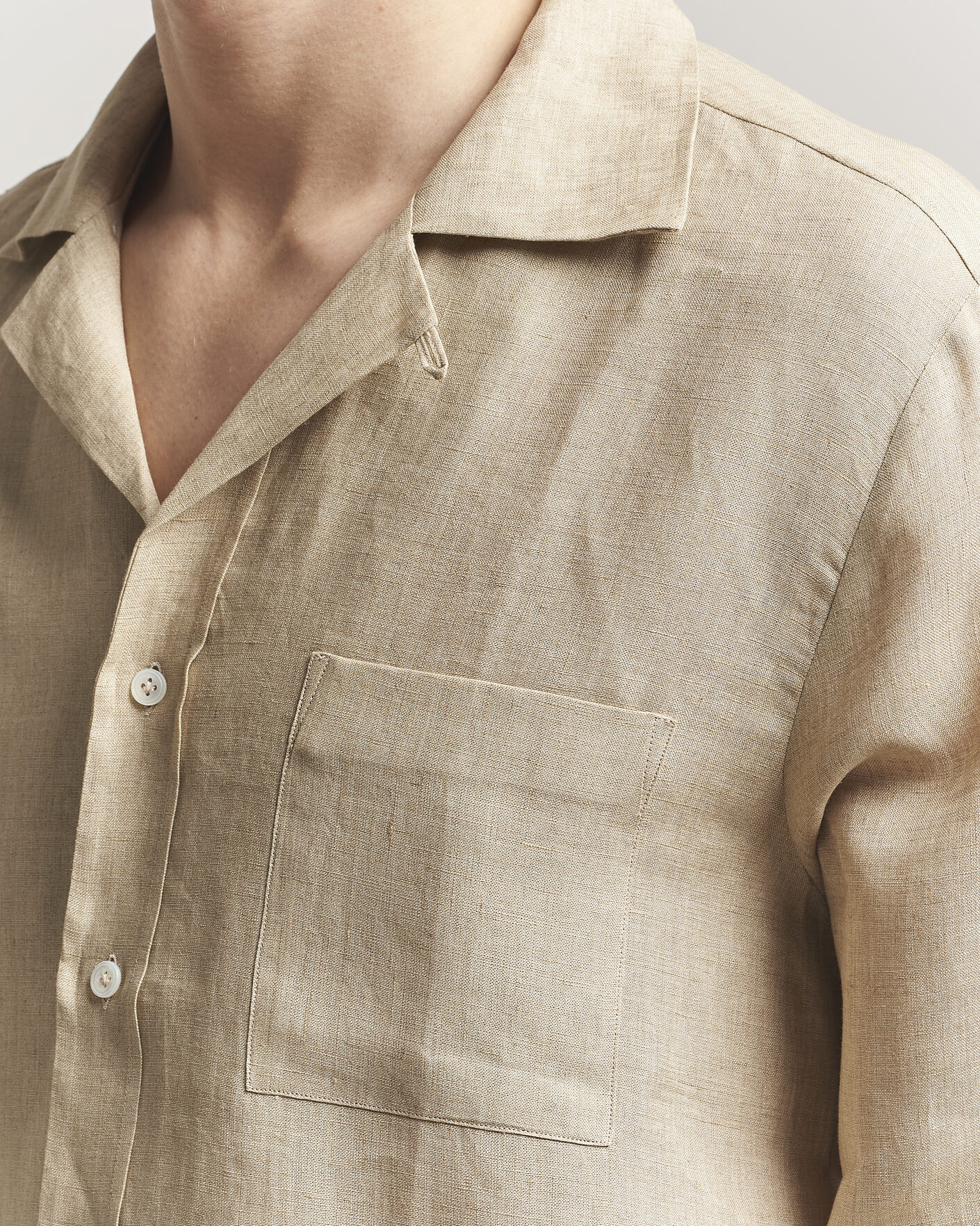 Heren | Overhemden | Lardini | Paul Linen Resort Shirt Beige