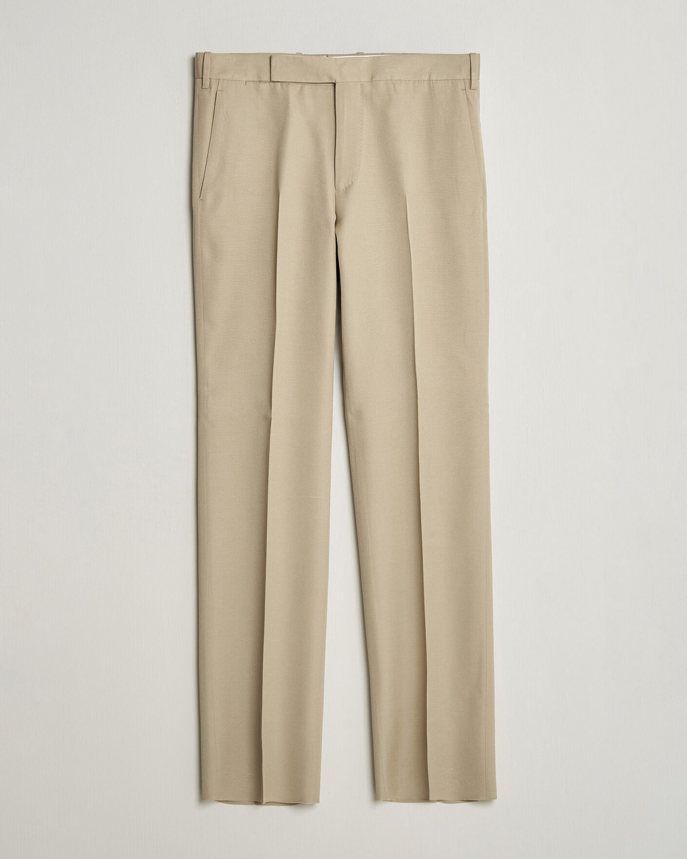 Homme | Pantalons | Lardini | Palu Straight Fit Viscose/Silk Trousers Beige