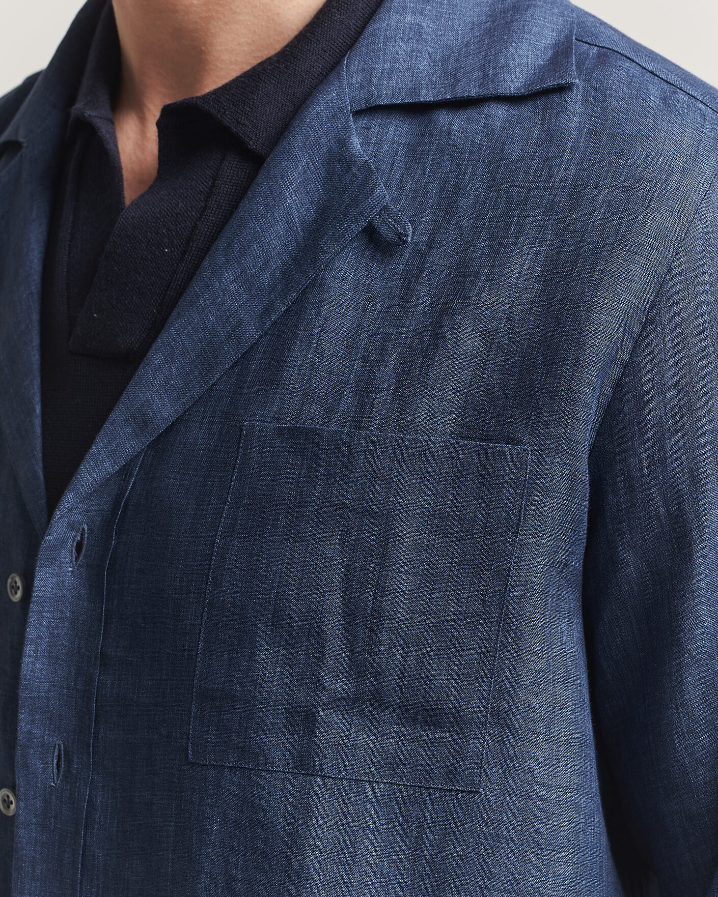 Heren | Overhemden | Lardini | Paul Linen Resort Shirt Dark Blue