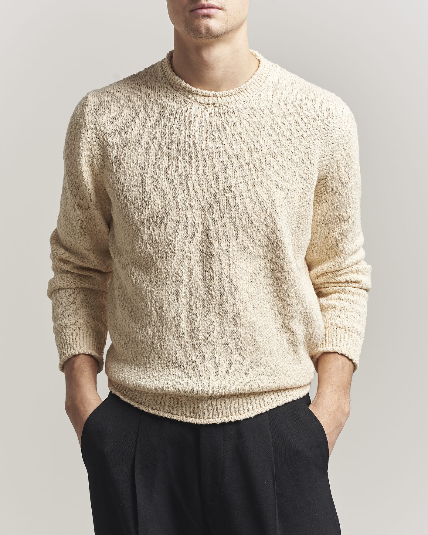 Heren | Truien | Lardini | Organic Cotton Crew Neck Natural