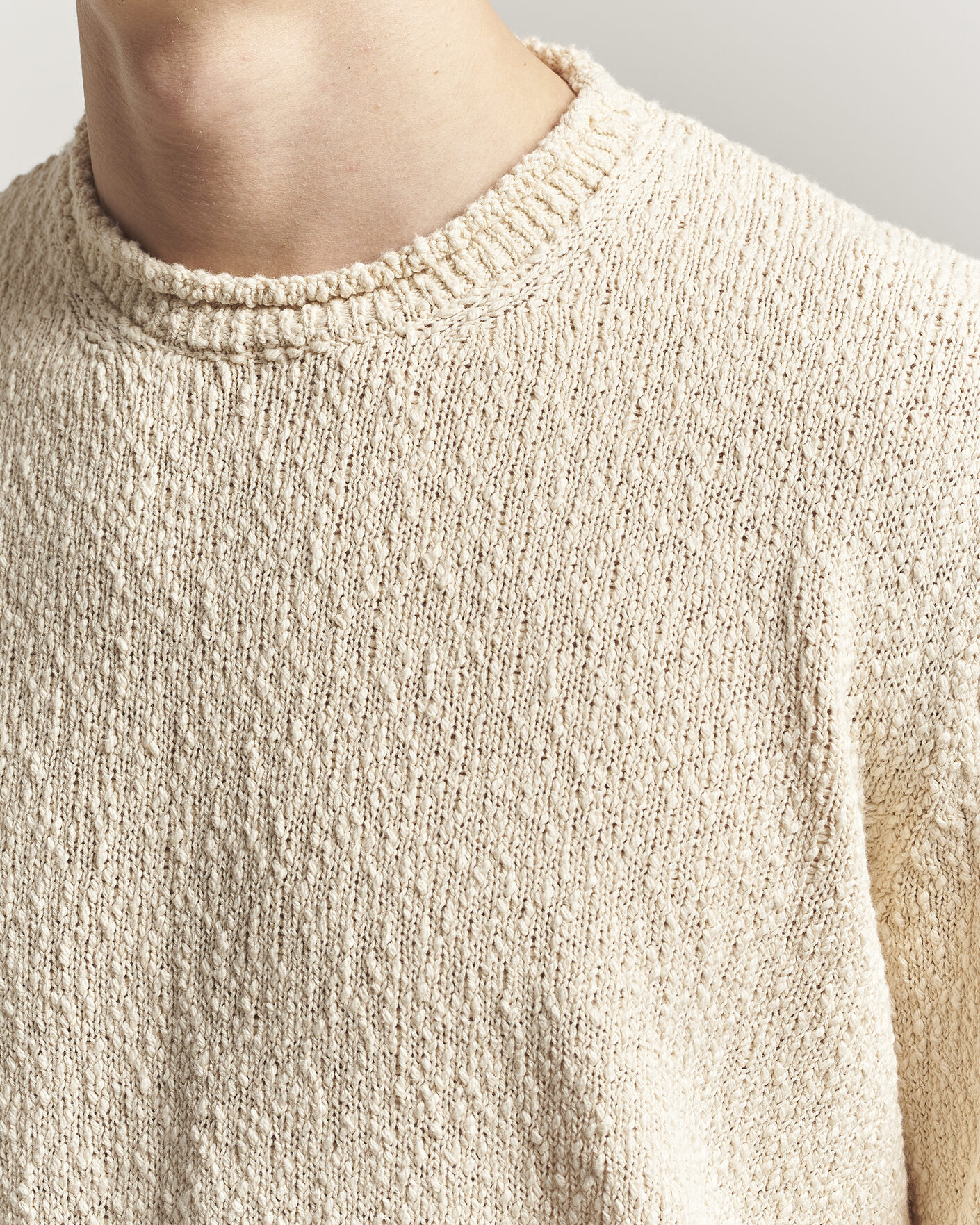 Heren | Truien | Lardini | Organic Cotton Crew Neck Natural