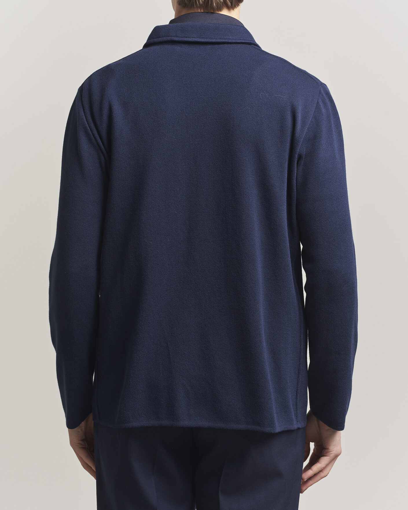 Homme | Manteaux Et Vestes | Lardini | Knitted Cotton Pocket Shirt Jacket Navy