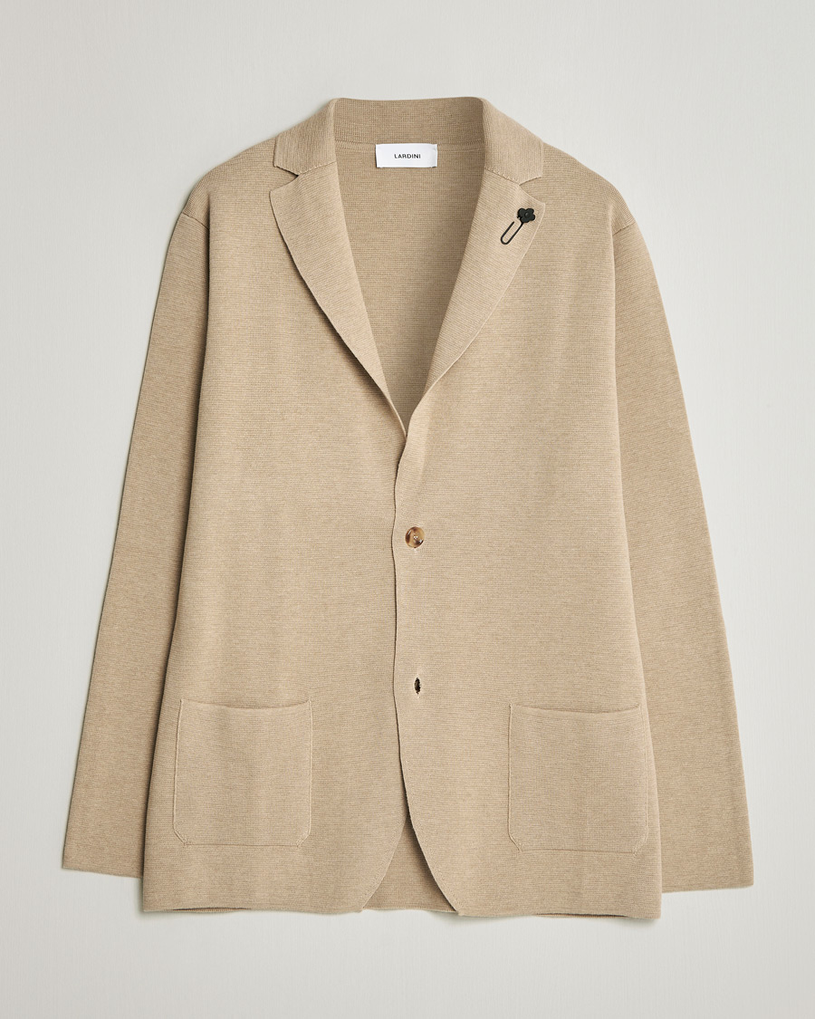 Heren | Blazers | Lardini | Knitted Cotton Blazer Beige