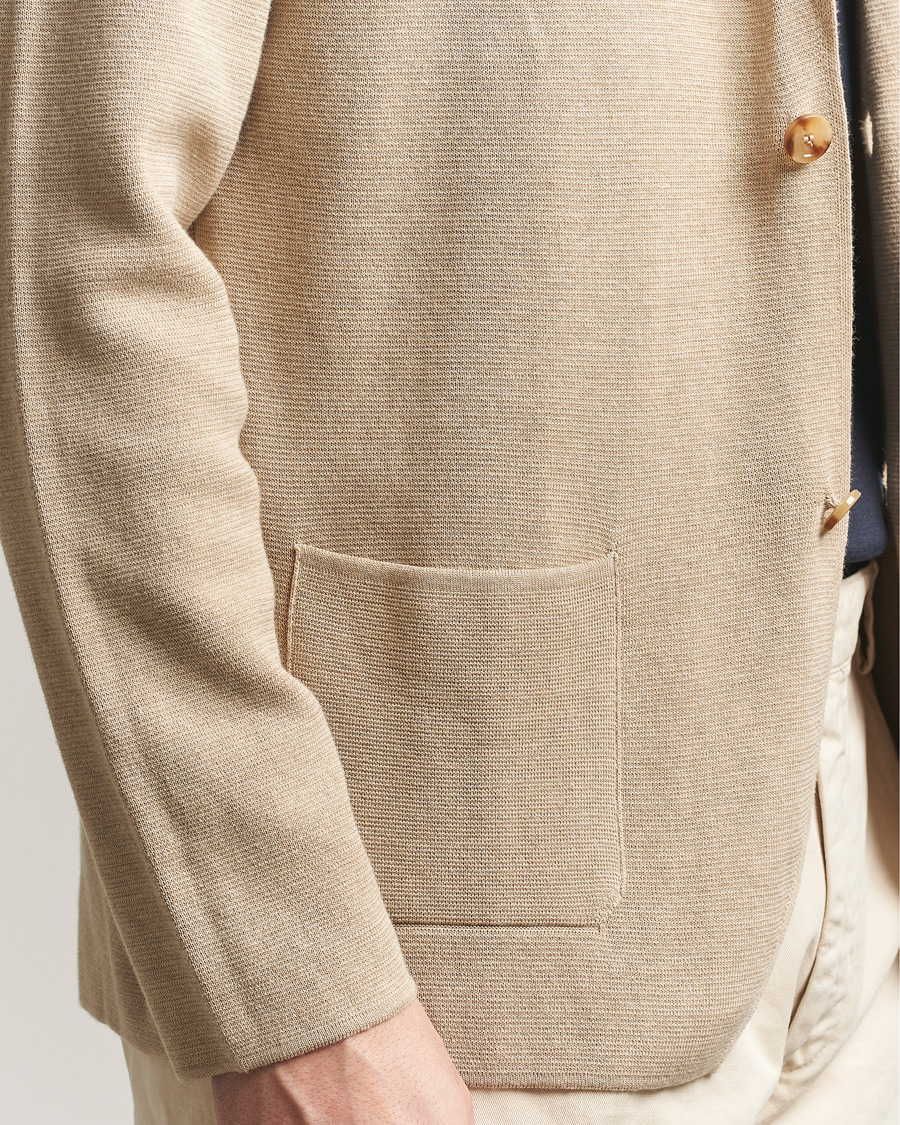 Heren | Blazers | Lardini | Knitted Cotton Blazer Beige