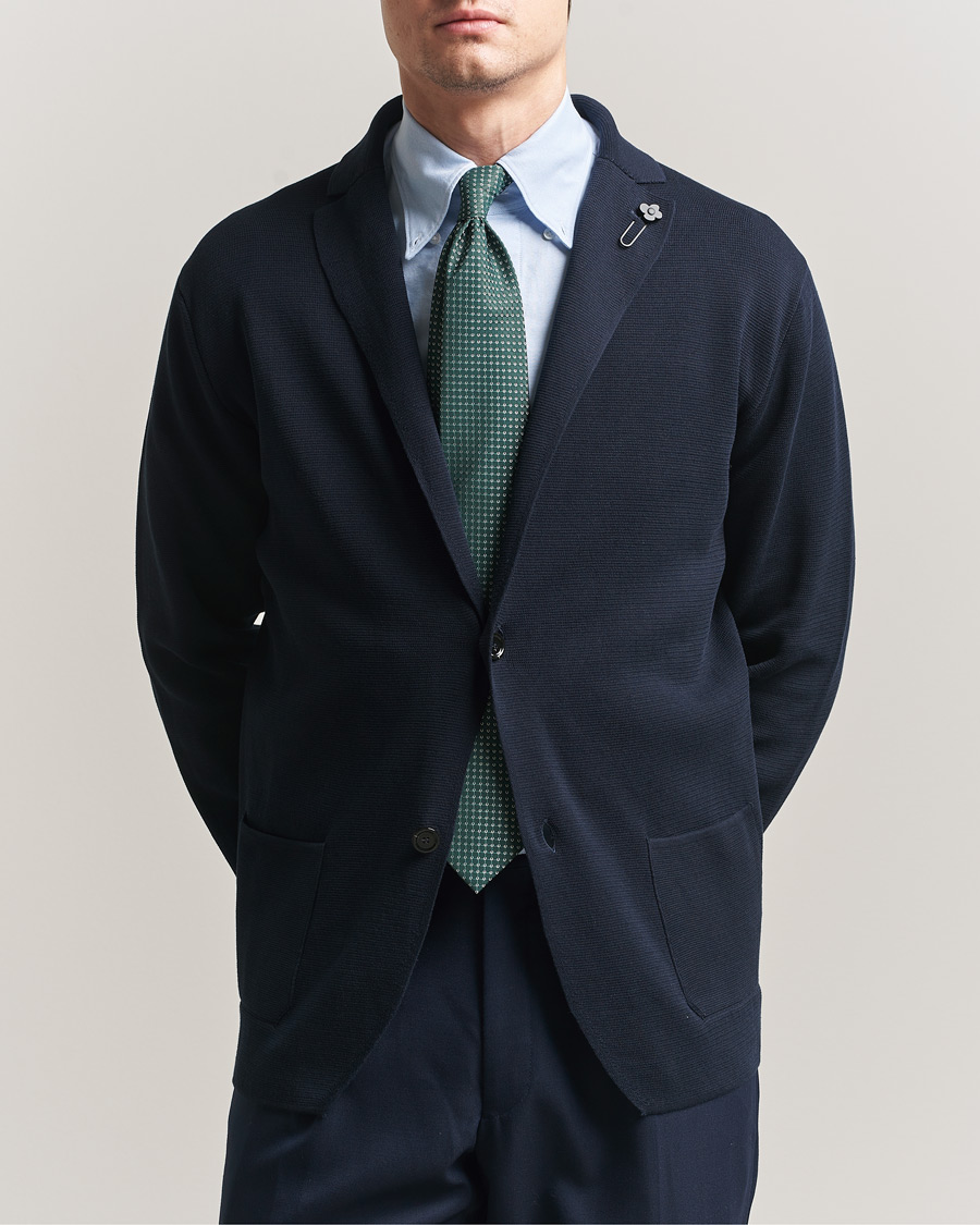 Heren | Blazers | Lardini | Knitted Cotton Blazer Navy