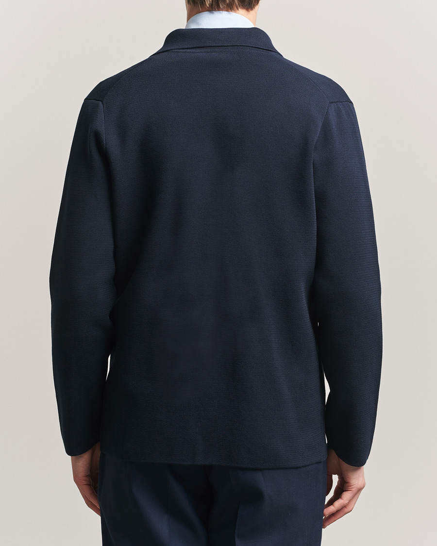 Homme | Blazers | Lardini | Knitted Cotton Blazer Navy
