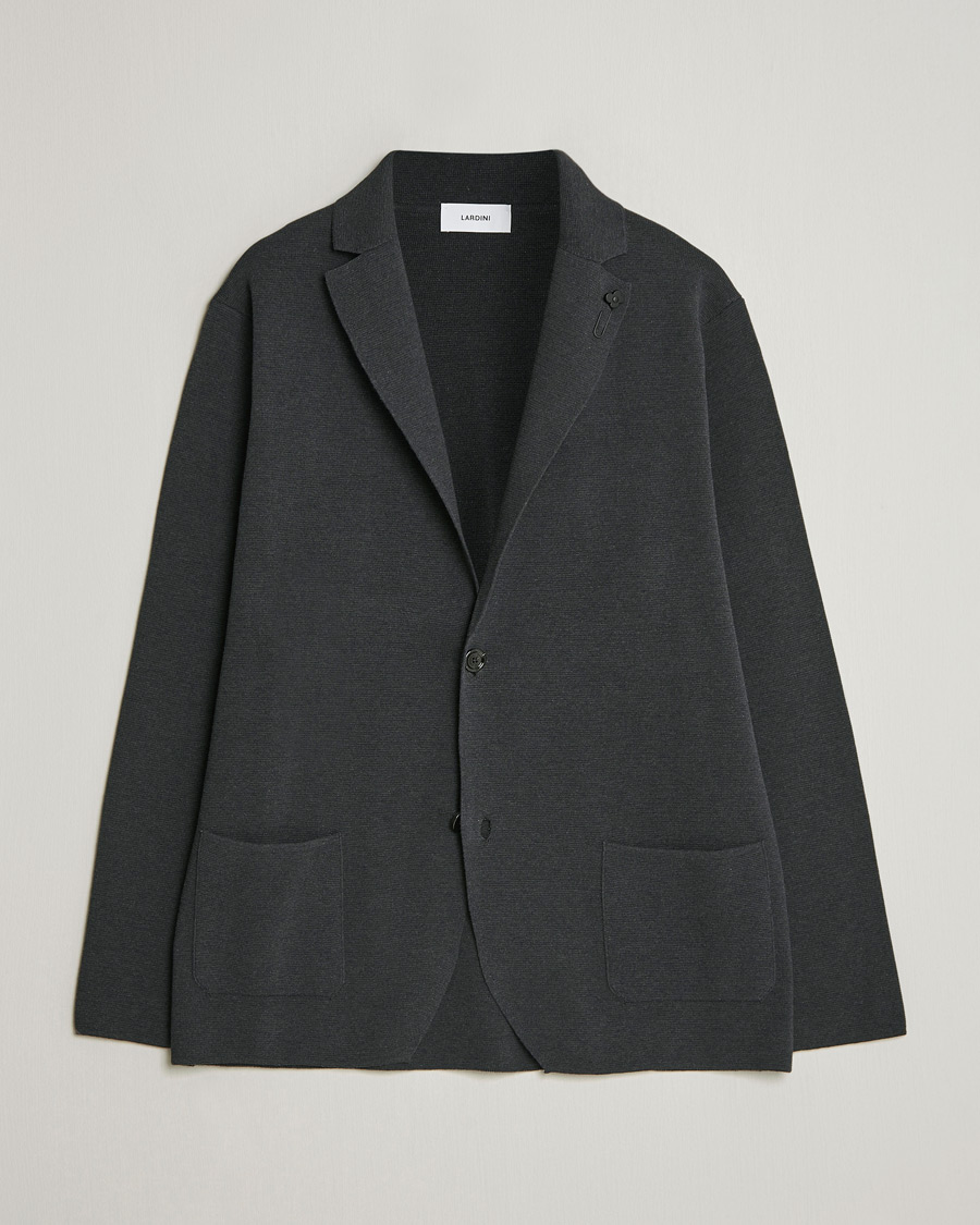 Homme | Blazers | Lardini | Knitted Cotton Blazer Grey