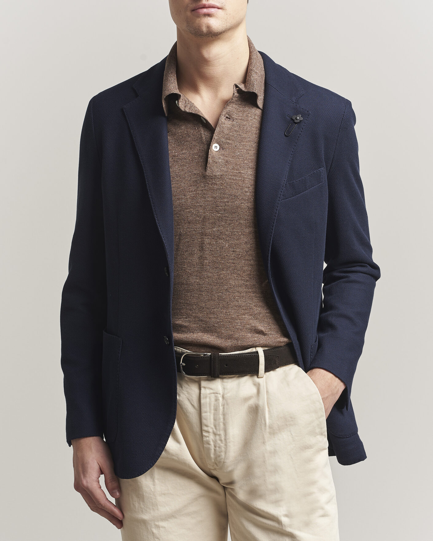 Heren | Blazers | Lardini | Loro Piana Jersey Piquet Cotton Blazer Navy