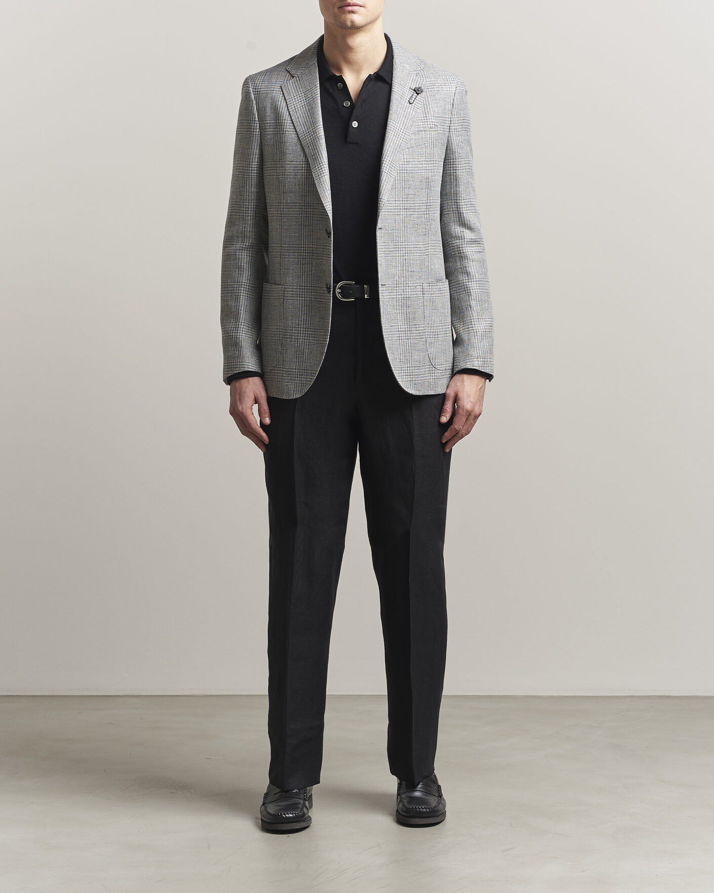 Heren | Broeken | Lardini | Palu Straight Fit Linen Trousers Black