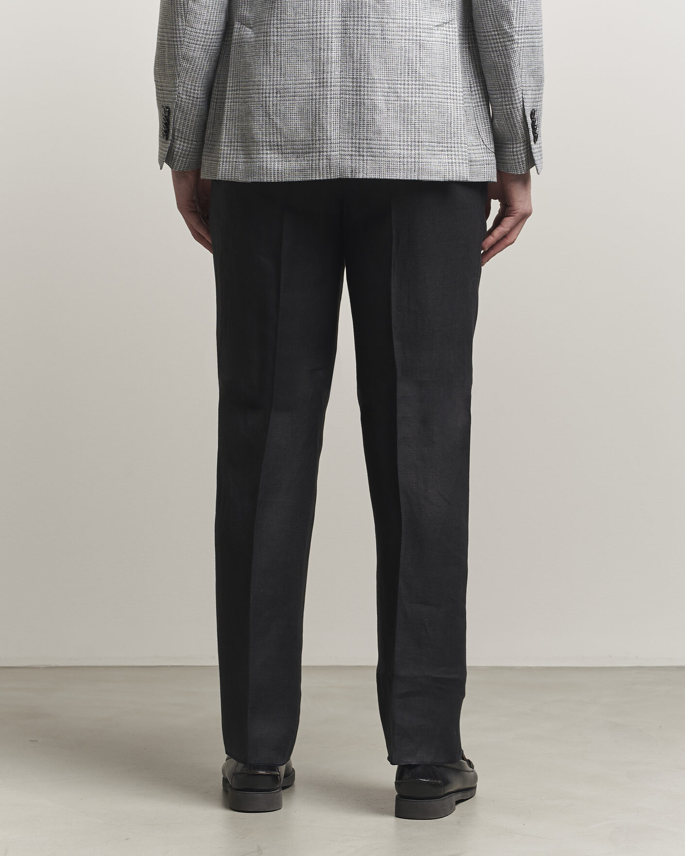 Homme | Pantalons | Lardini | Palu Straight Fit Linen Trousers Black