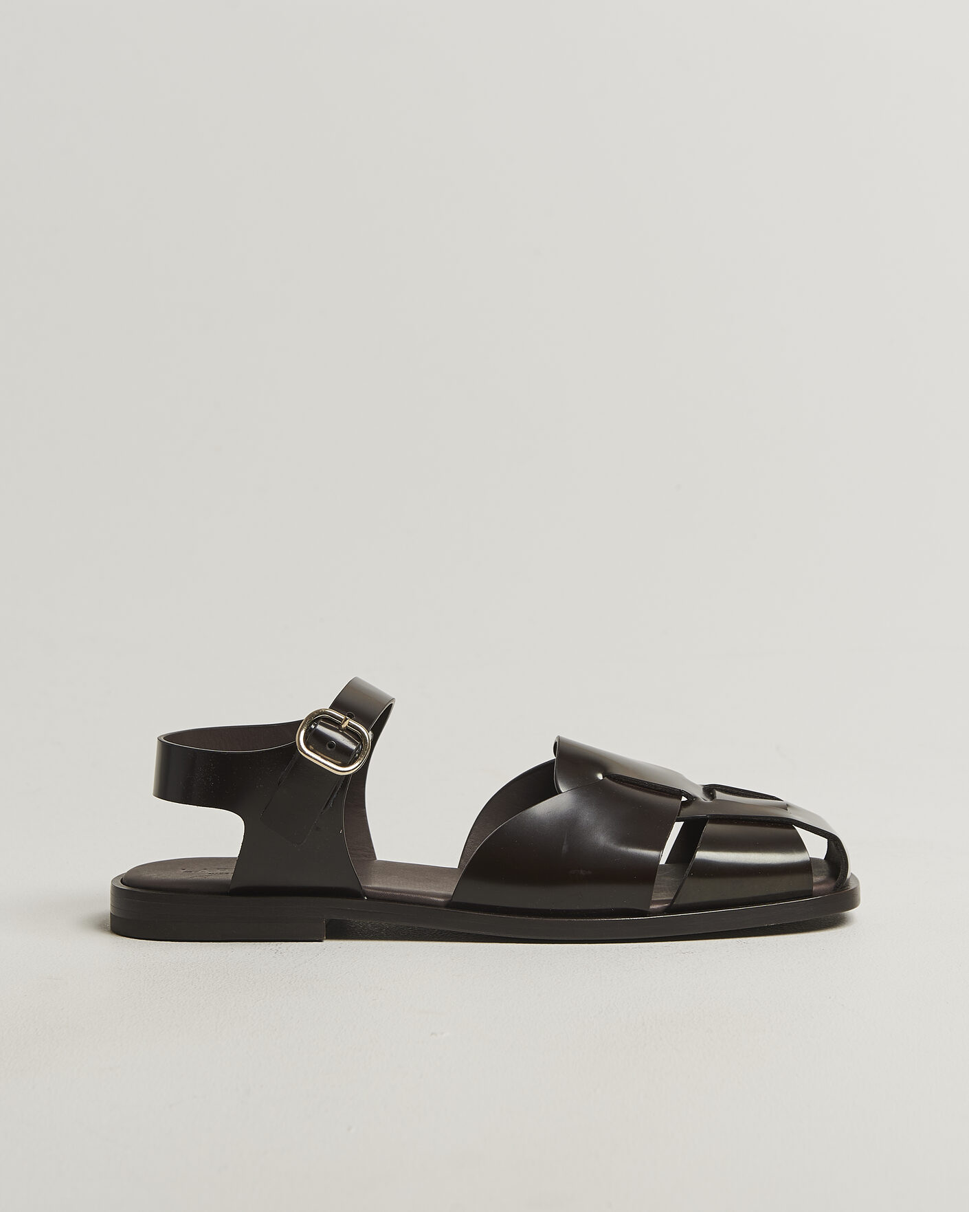 Heren | Sandalen slides | Lardini | Marcel Leather Sandal Dark Brown