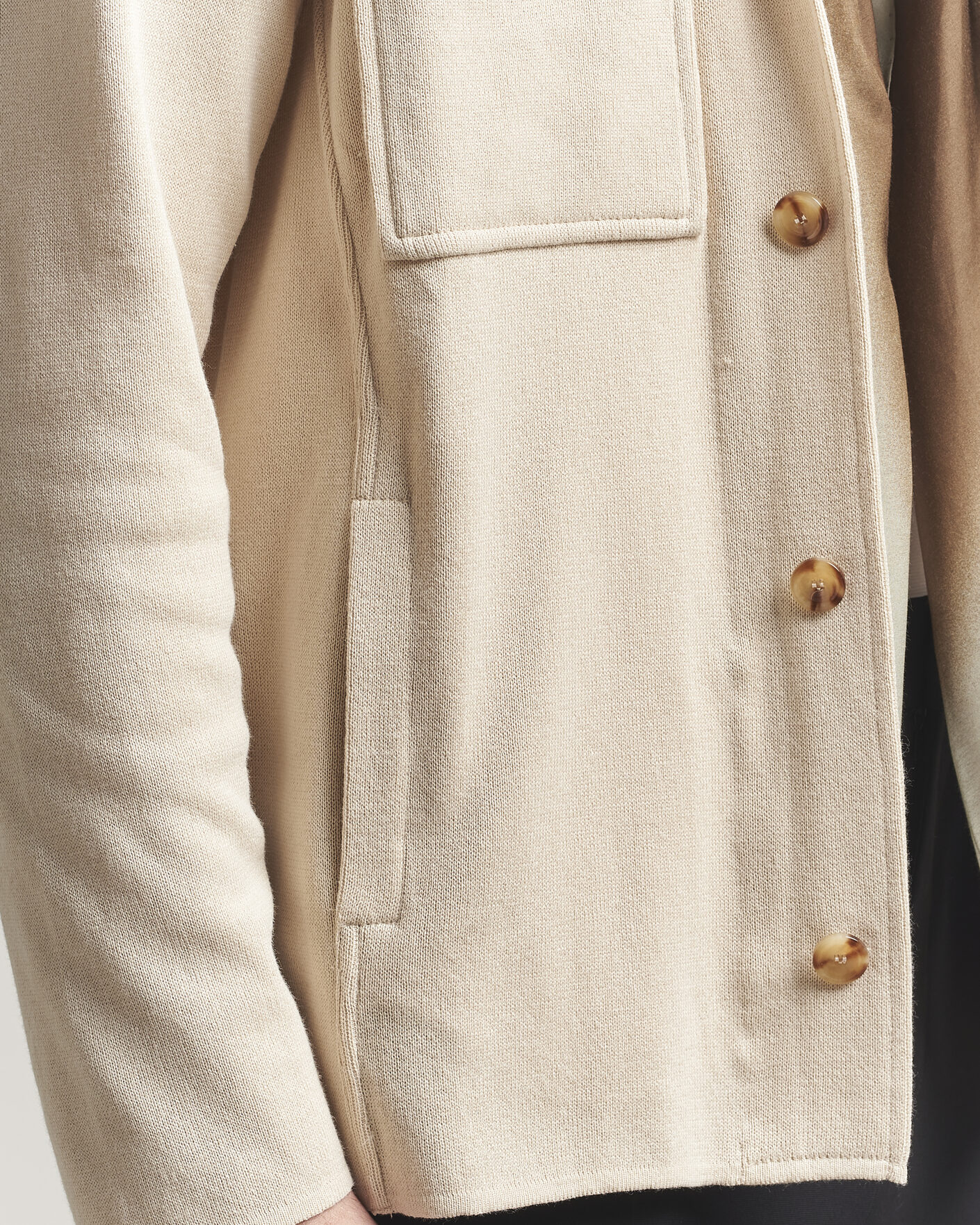 Heren | Blazers | Lardini | Knitted Cotton Pocket Shirt Jacket Beige