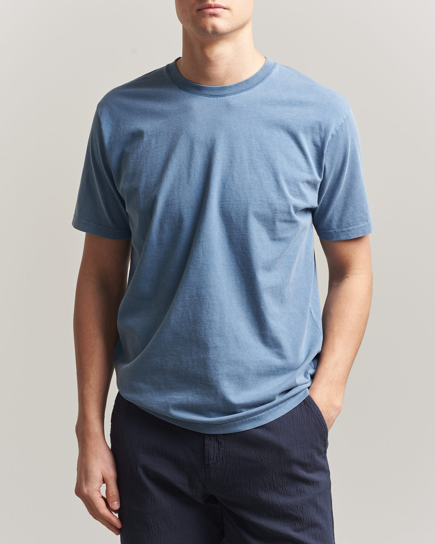 Heren | T-shirts | Colorful Standard | Classic Organic T-Shirt Faded Indigo