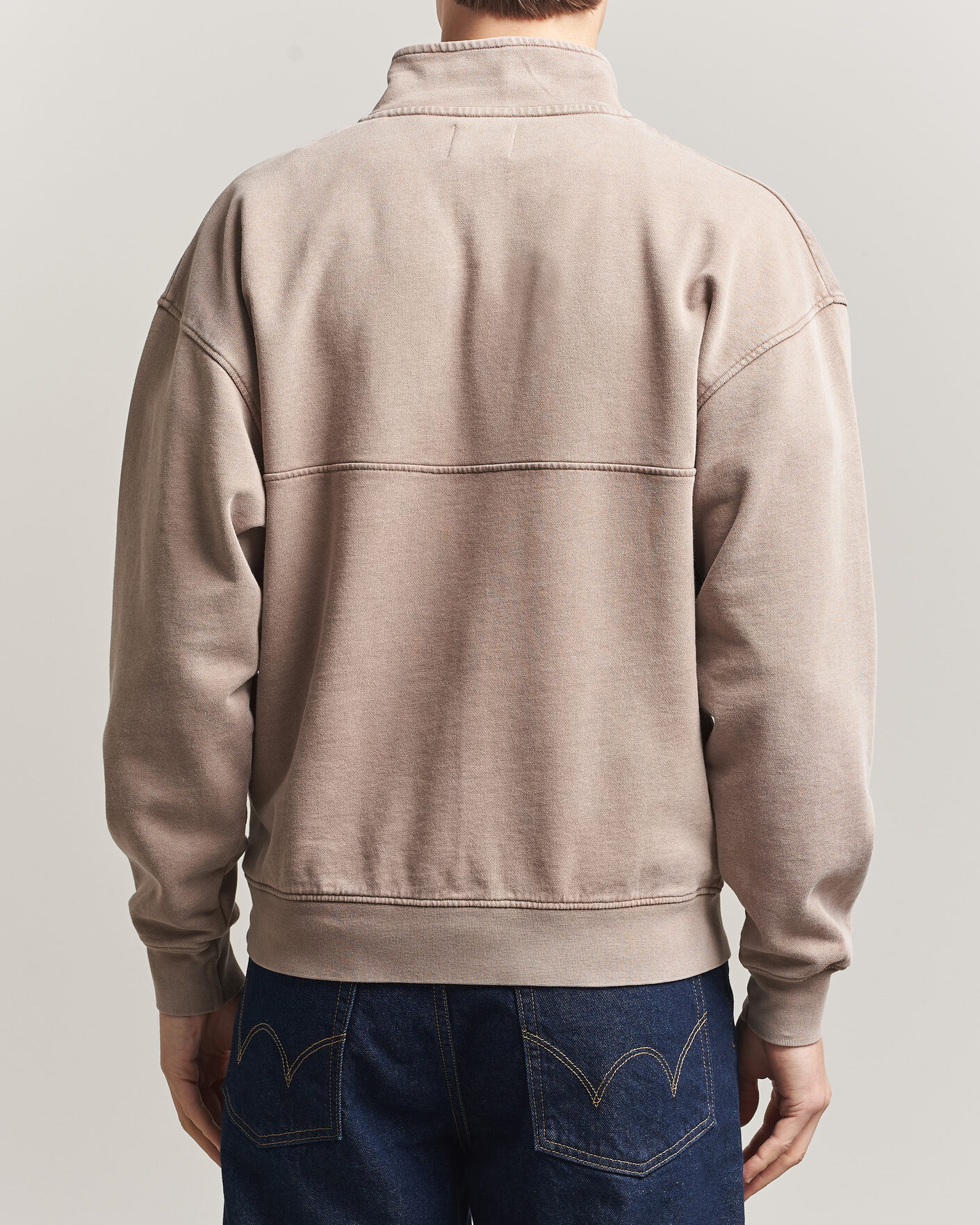 Heren | Truien | Colorful Standard | Classic Organic Half-Zip Faded Khaki