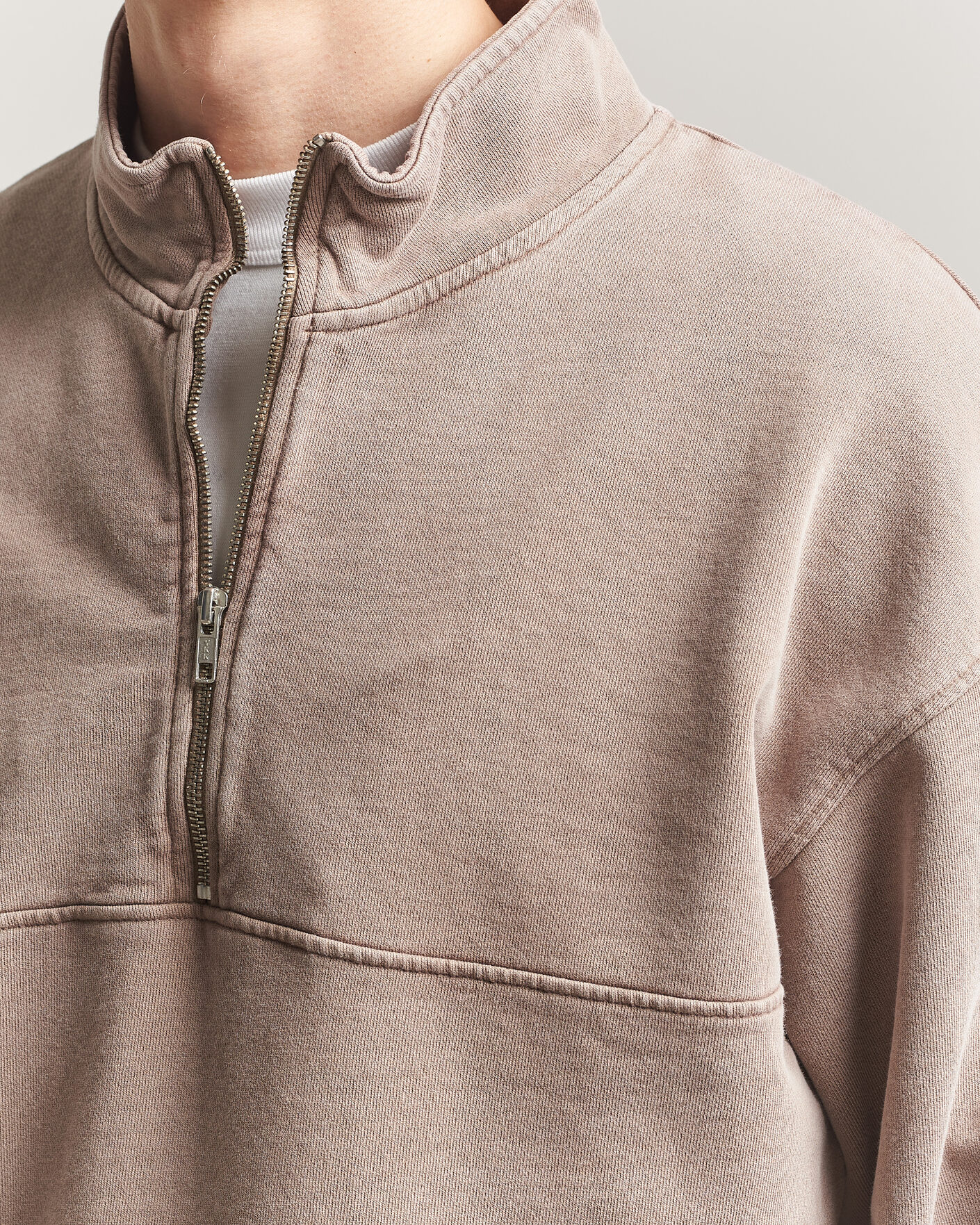 Heren | Truien | Colorful Standard | Classic Organic Half-Zip Faded Khaki