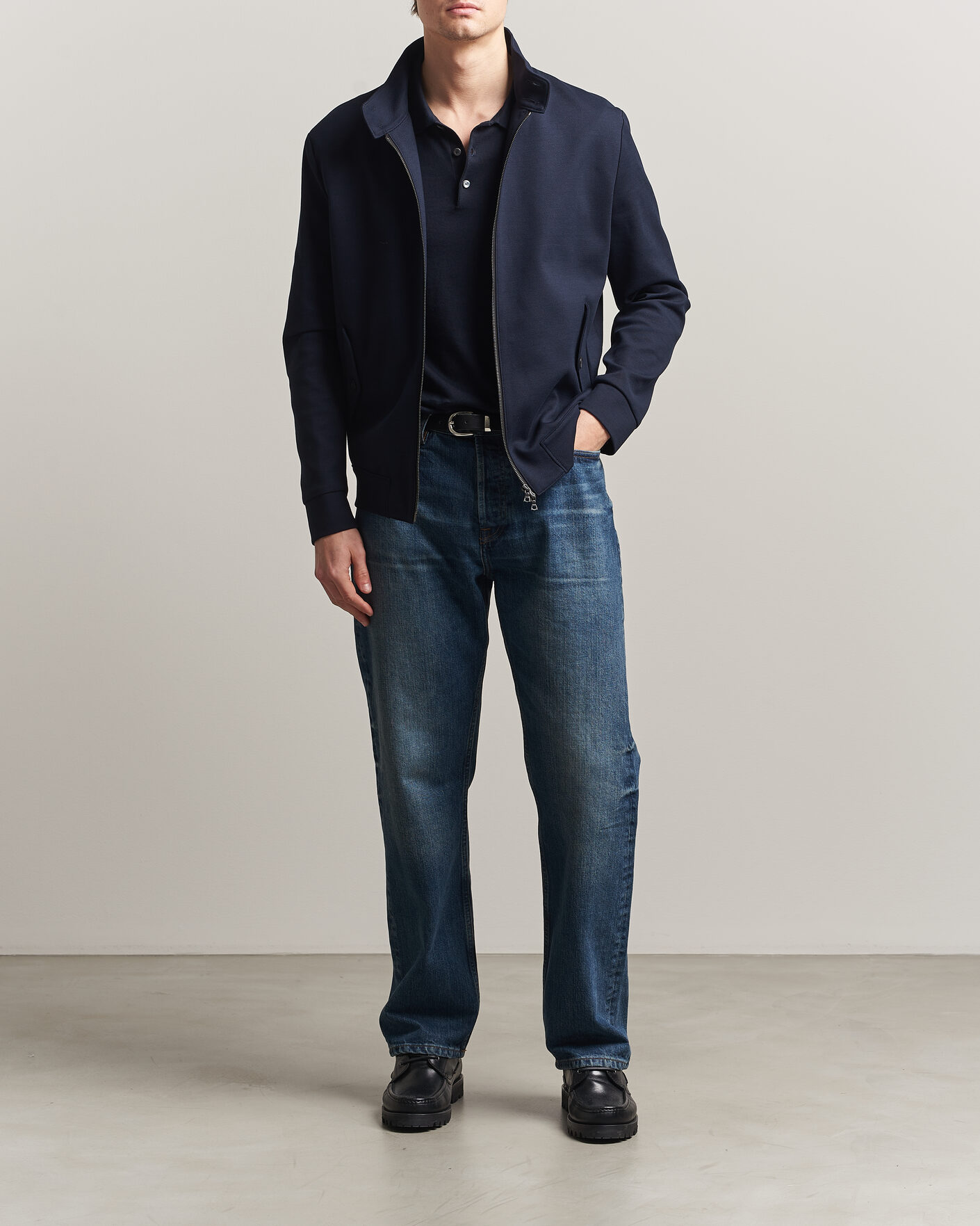 Heren | Jassen | Harris Wharf London | Loro Piana Cavalry Twill Harrington Jacket Navy Blue
