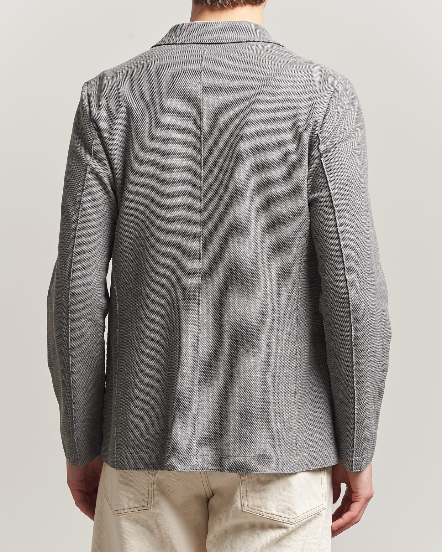 Homme | Blazers | Harris Wharf London | Loro Piana Honey Comb Blazer Light Grey