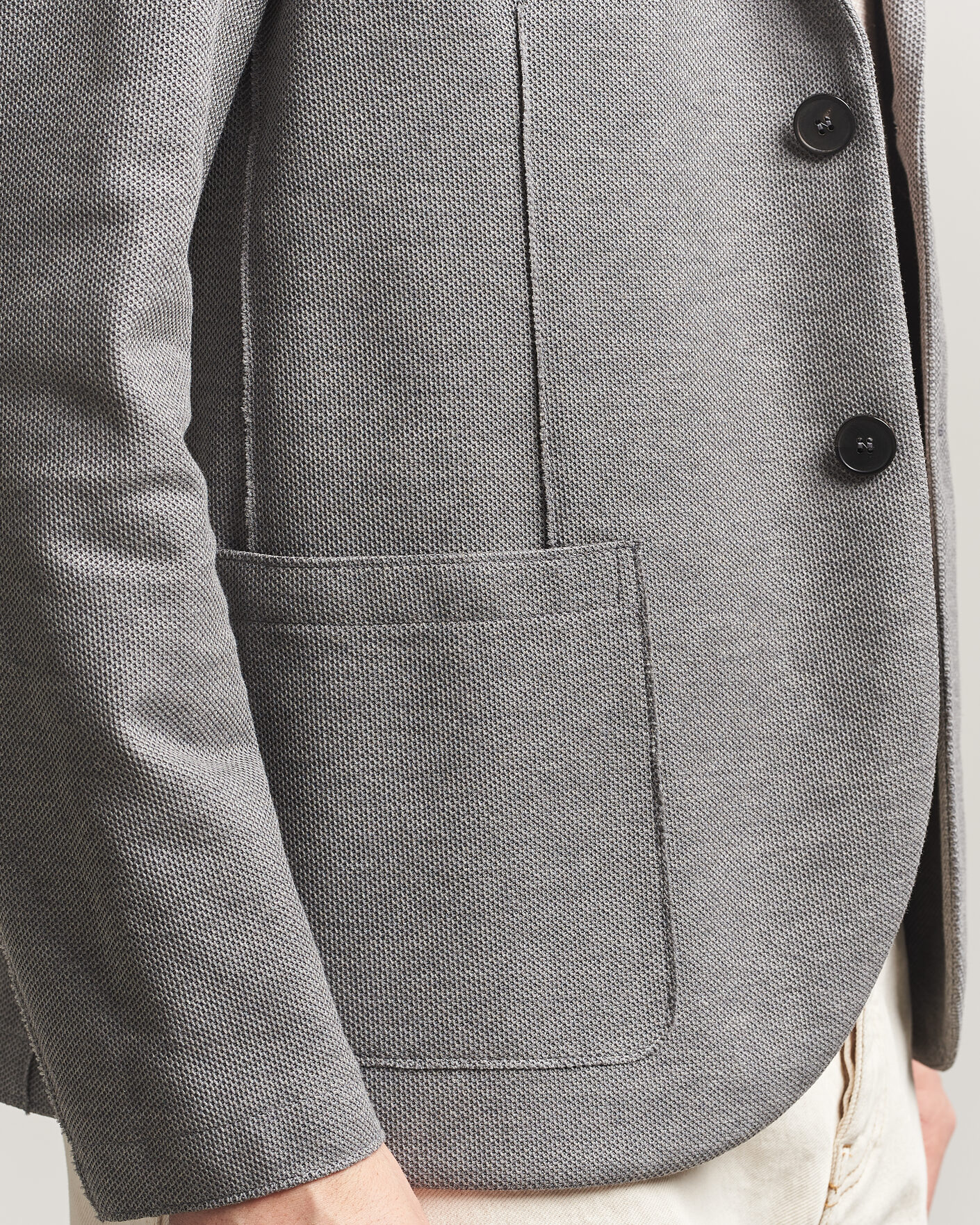Homme | Blazers | Harris Wharf London | Loro Piana Honey Comb Blazer Light Grey