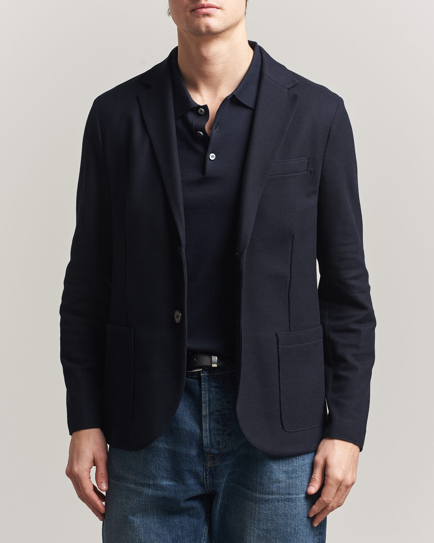 Heren | Blazers | Harris Wharf London | Loro Piana Honey Comb Blazer Navy Blue