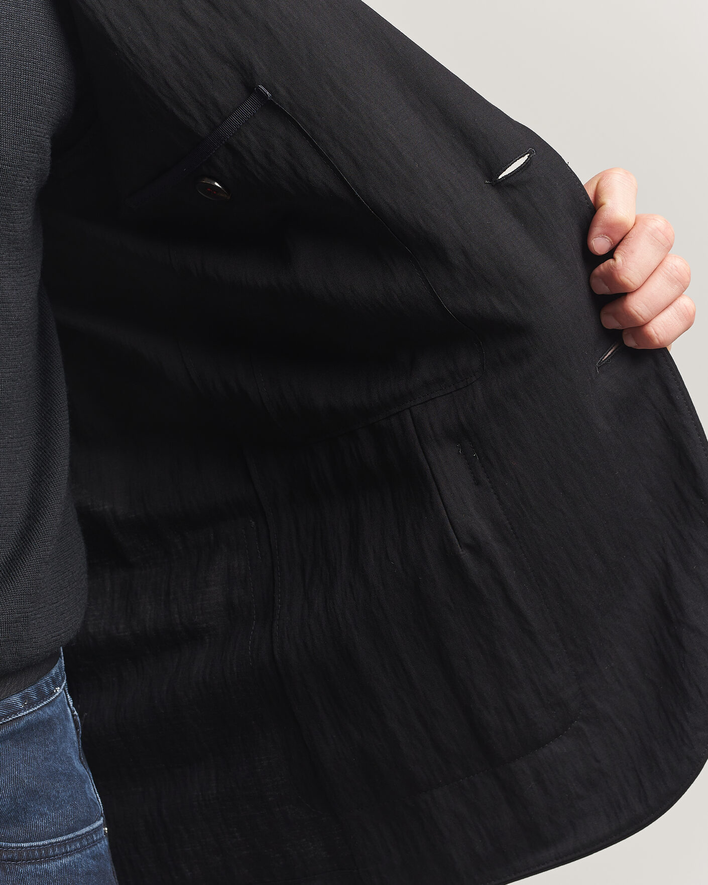 Heren | Blazers | Harris Wharf London | Rayon Travel Blazer Black