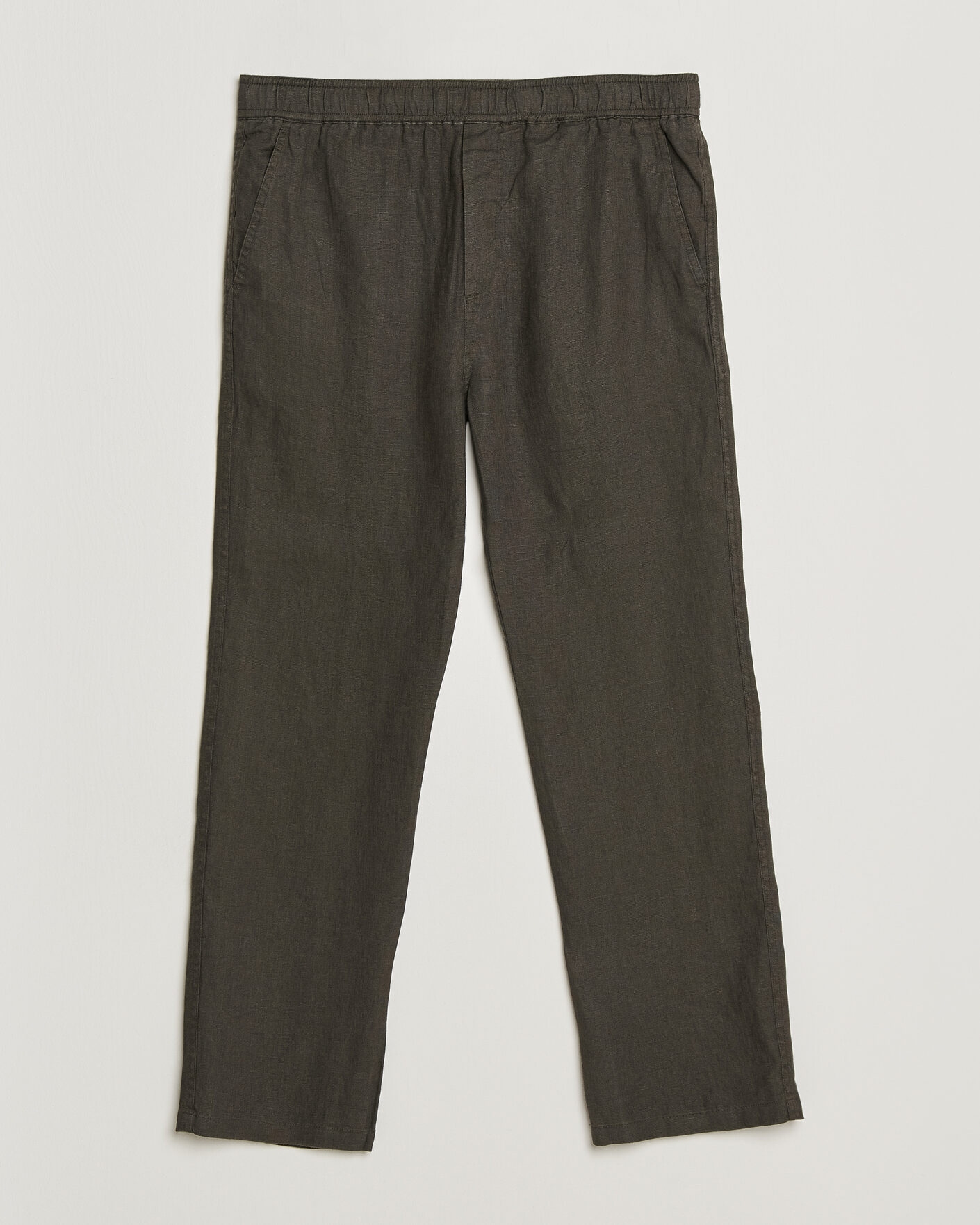 Heren | Broeken | Samsøe Samsøe | Jabari Linen Drawstring Trousers Black Olive
