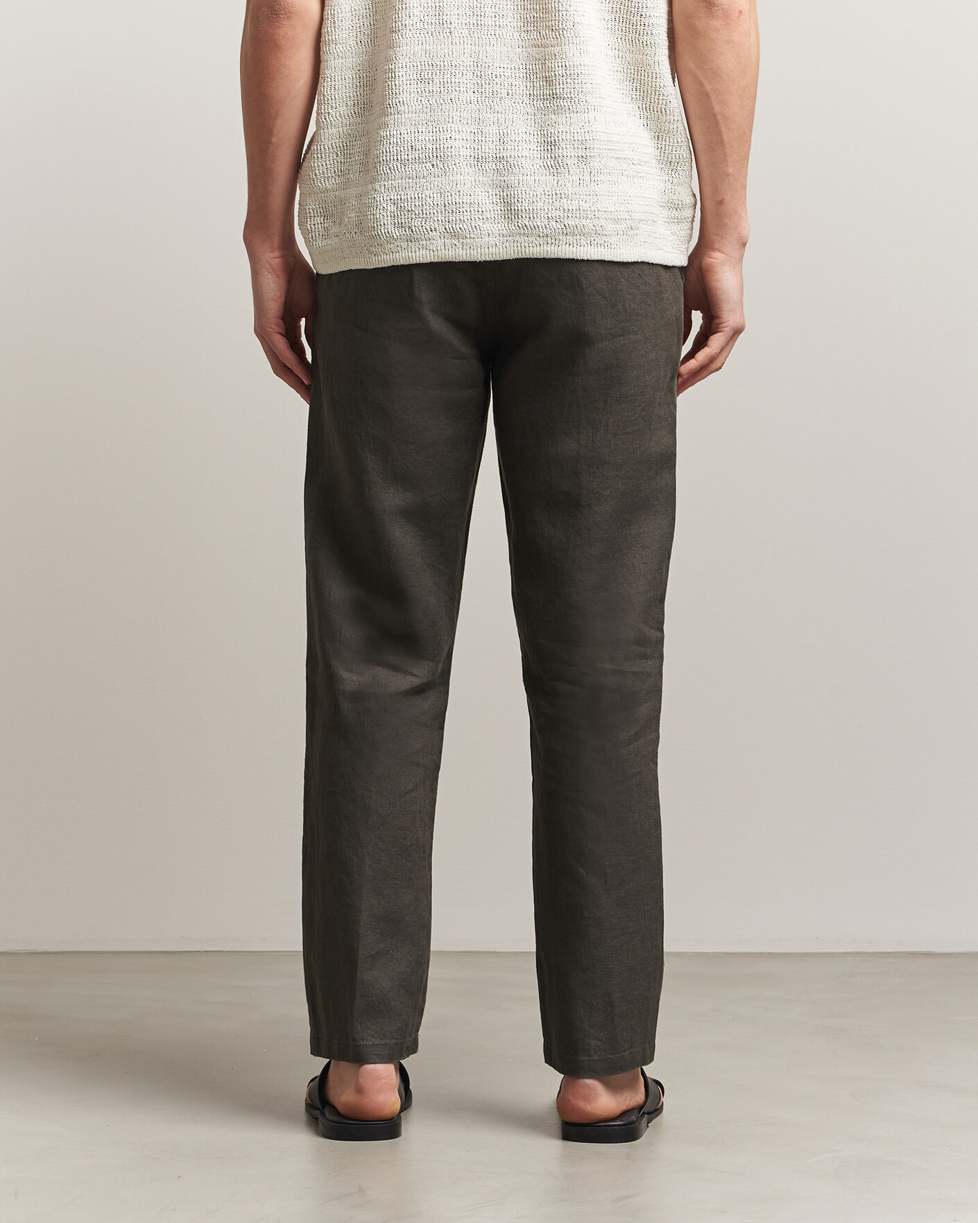 Heren | Broeken | Samsøe Samsøe | Jabari Linen Drawstring Trousers Black Olive
