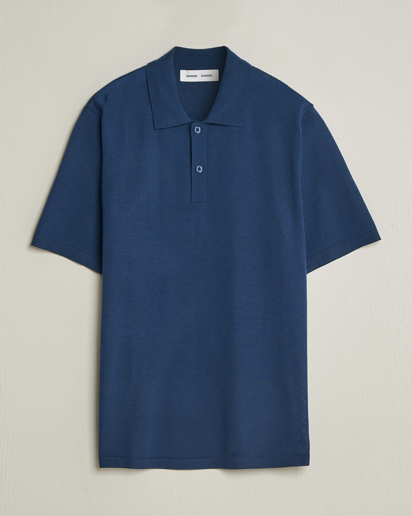 Homme | Polos | Samsøe Samsøe | Rowan Knitted Polo Insignia Blue