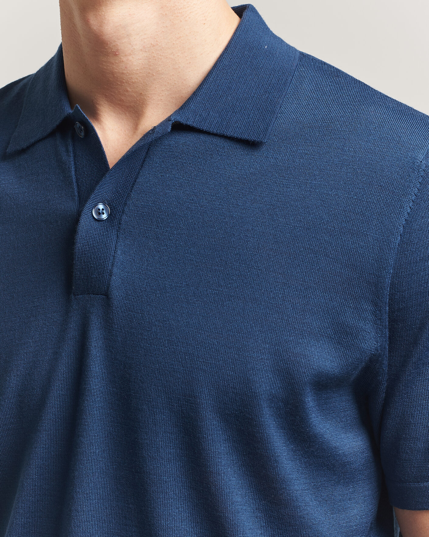 Homme | Polos | Samsøe Samsøe | Rowan Knitted Polo Insignia Blue